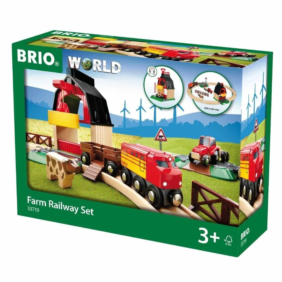 Brio World - Set Ferrovia Della Fattoria | Pista In Legno Per Bambini | Treno Brio Bambini 3 Anni O Più | Idee Regalo | Regalo 3 Anni