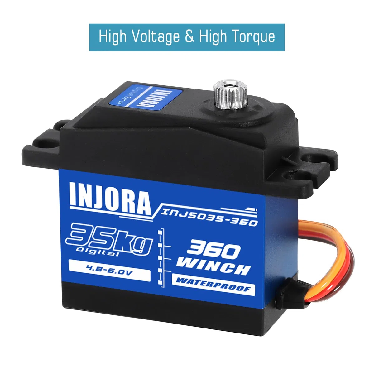INJORA 35KG Digitale Servo Impermeabile Rotazione 360 per RC Crawler Modello Barca Auto