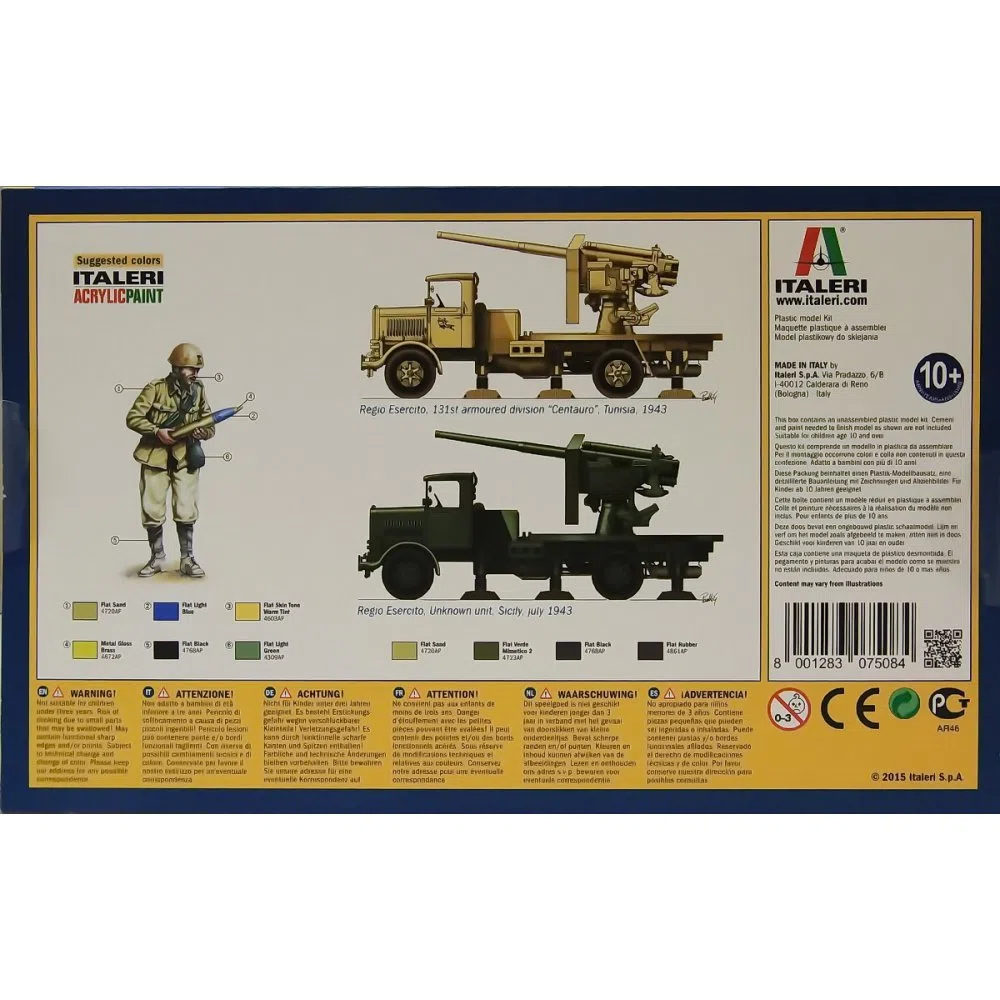 Italeri 7508 - Autocann.3 Ro W/90/53aa Gun - Fast Assembly (1 Pcs) Model Kit Scala 1:72