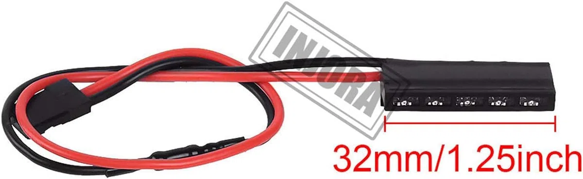 INJORA RC Luci a LED 2pz RC Lampada di Arresto della Luce di Arresto della Luce di frenata esaltato per 1/10 RC Crawler Axial SCX10 90046 Wraith RR10 Traxxas TRX-4 D90 Tamiya (32mm)