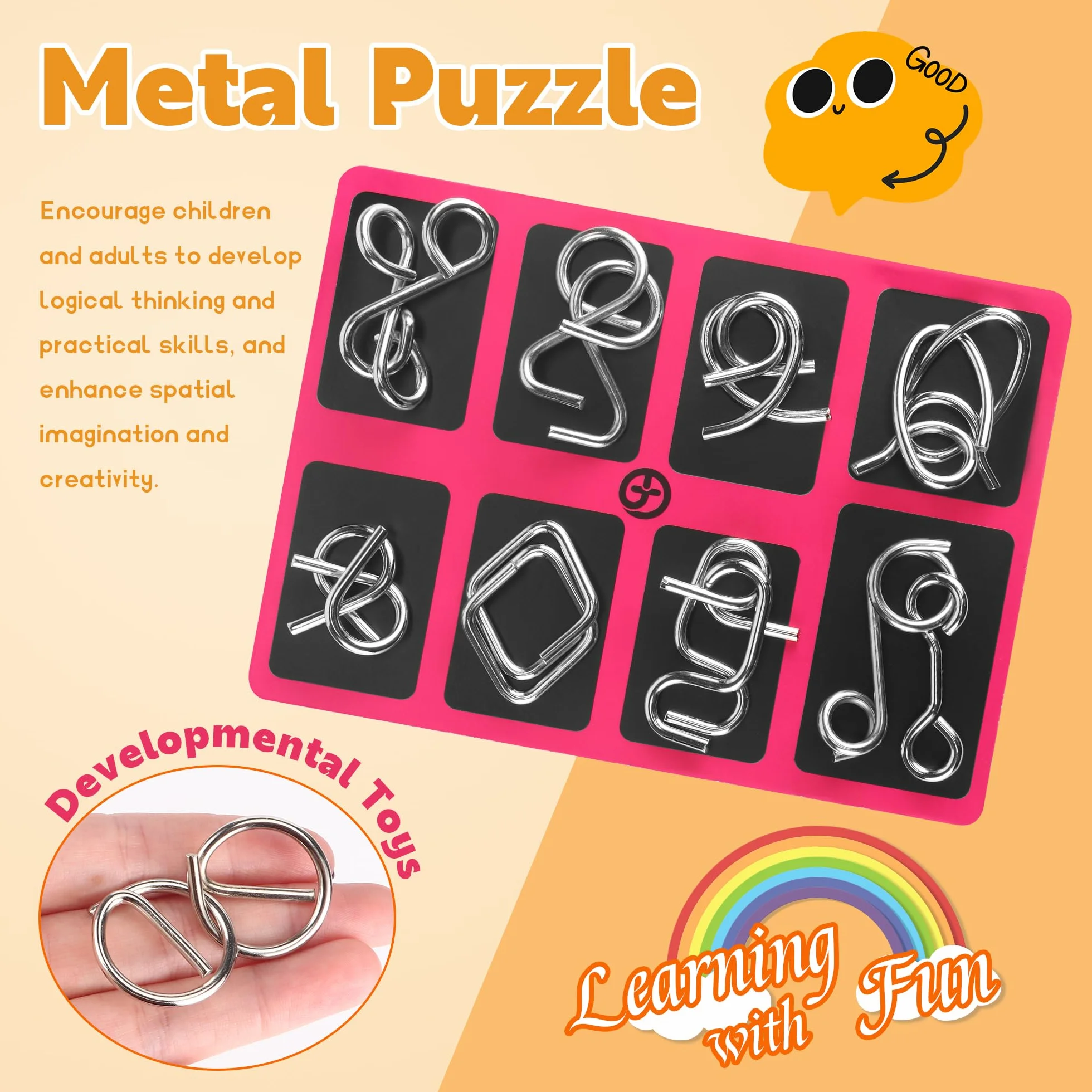32 Pezzi Puzzle In Metallo, Rompicapo Metallo, Giocattoli Educativi IQ Test Per Adulti E Bambini Regali Bomboniere Premi