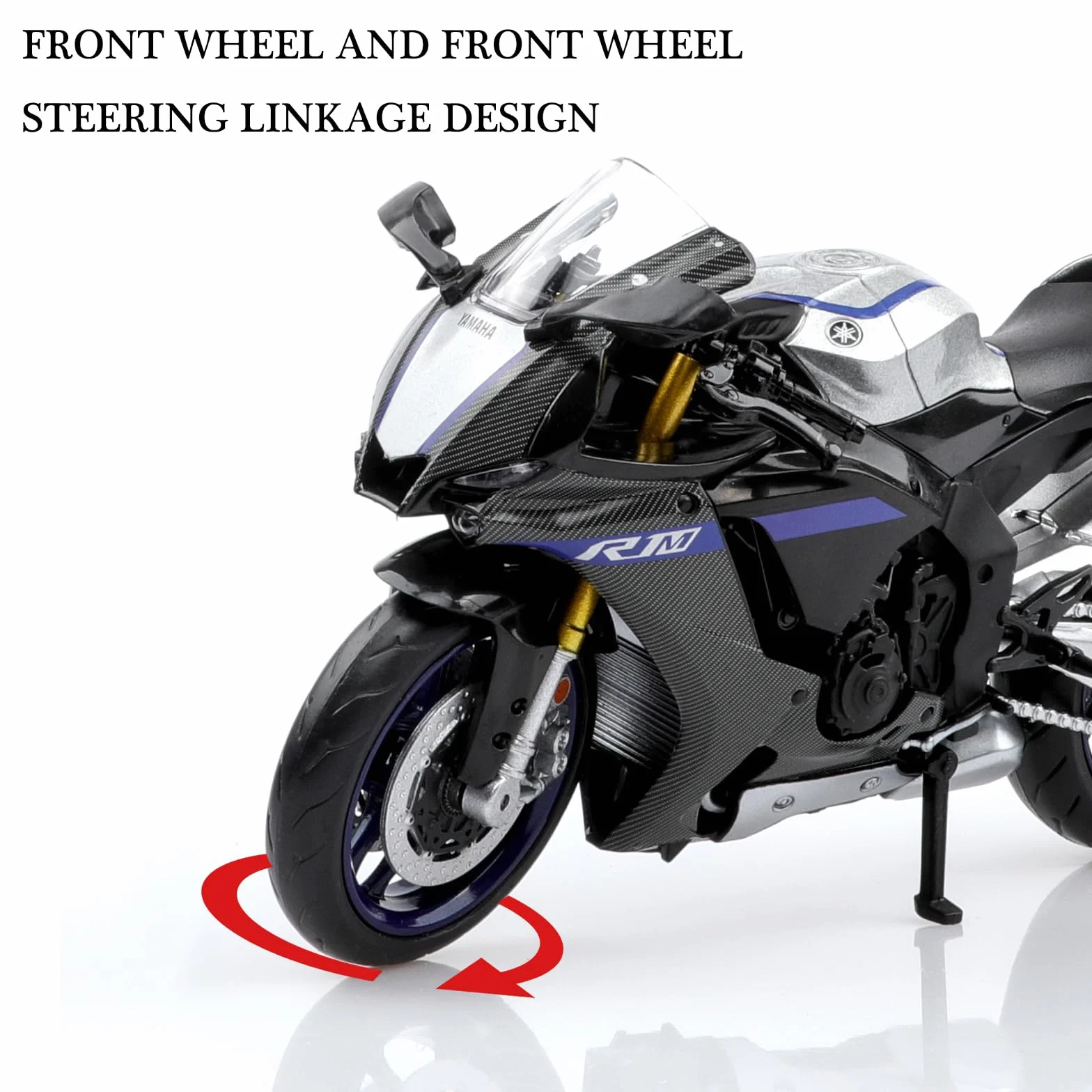 TOKAXI Motociclette Giocattolo Yamaha YZF-R1M in Scala 1/12 in Diecast, Modello di Moto Yamaha, Regali di Motocicletta R1 per Ragazzi e Ragazze