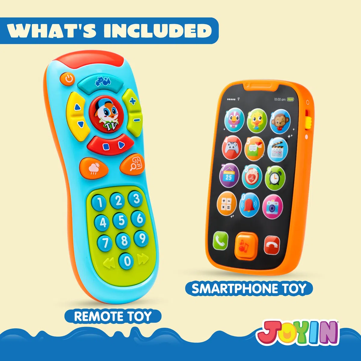JOYIN Pacchetto Telefono e Telecomando per l'apprendimento con Musica, Divertimento, Giocattoli per Smartphone per Neonati, Bambini, Ragazzi o Ragazze, Regali di Compleanno, Regali di Calza Natalizia
