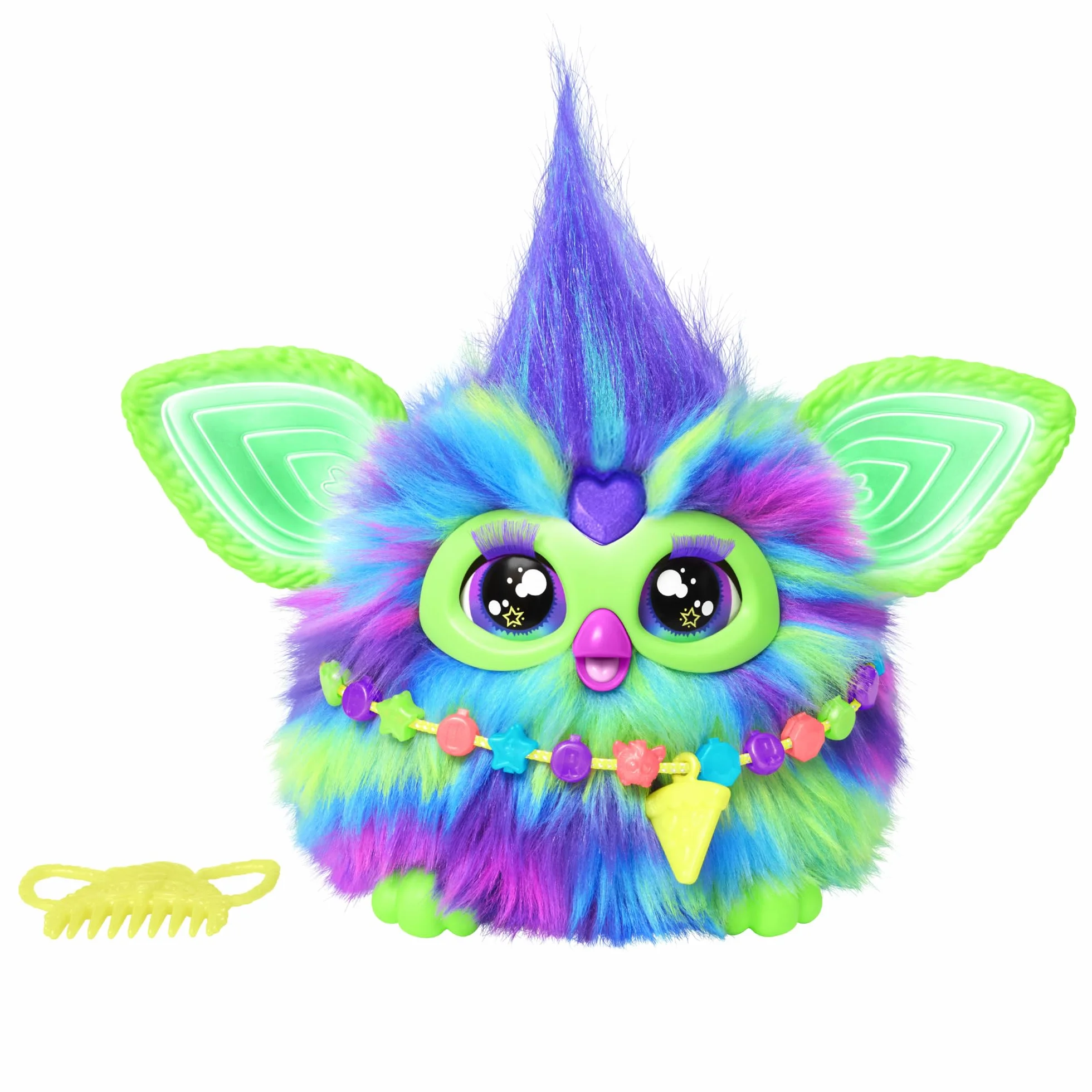 Furby Galassia Edizione Fosforescente, 15 accessori di moda, giocattoli interattivi in peluche per bambini dai 6 anni, animatronica vocale (esclusiva Amazon)