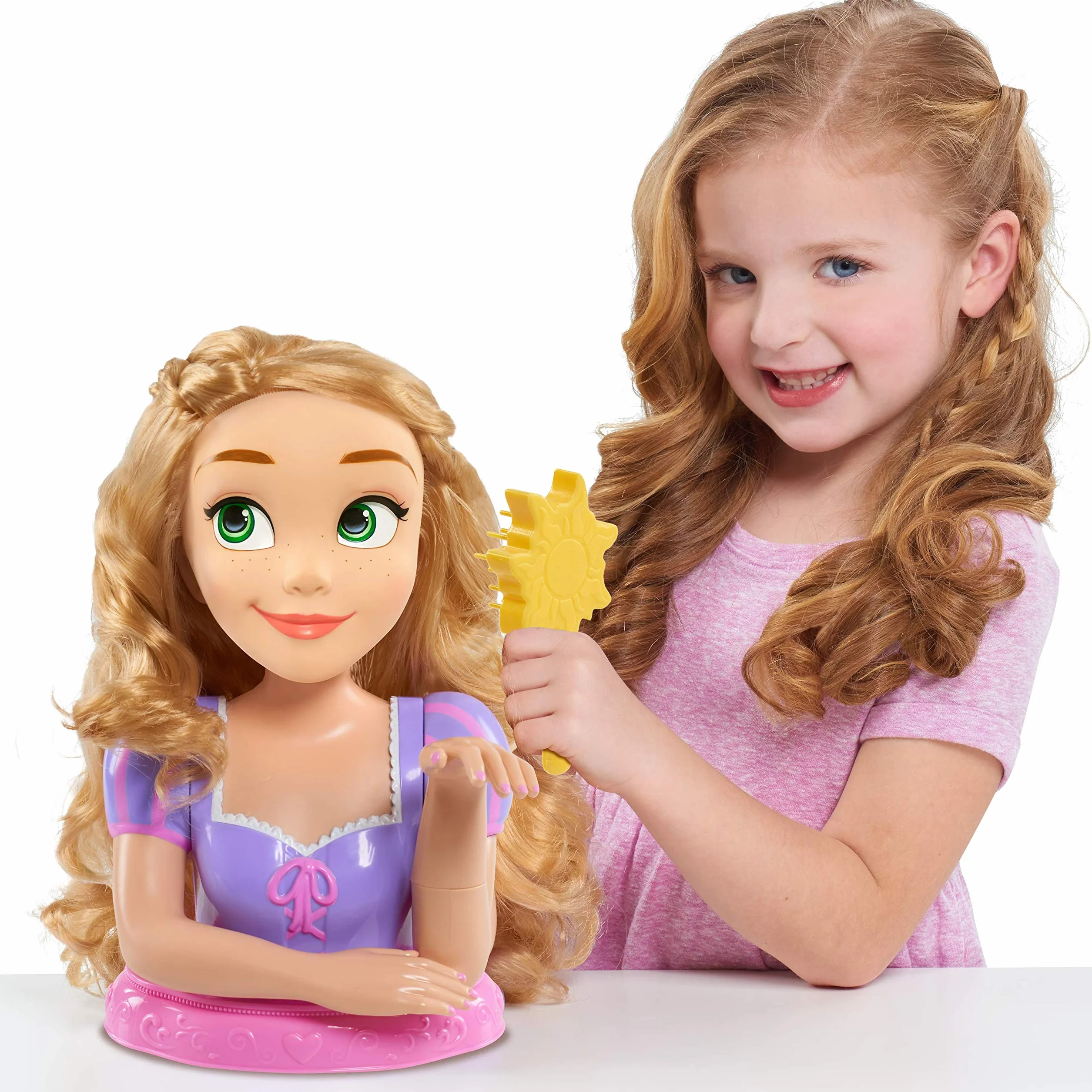 Grandi Giochi - Styling Head, Testa Principessa Disney Rapunzel deluxe, multicolore - DND03001