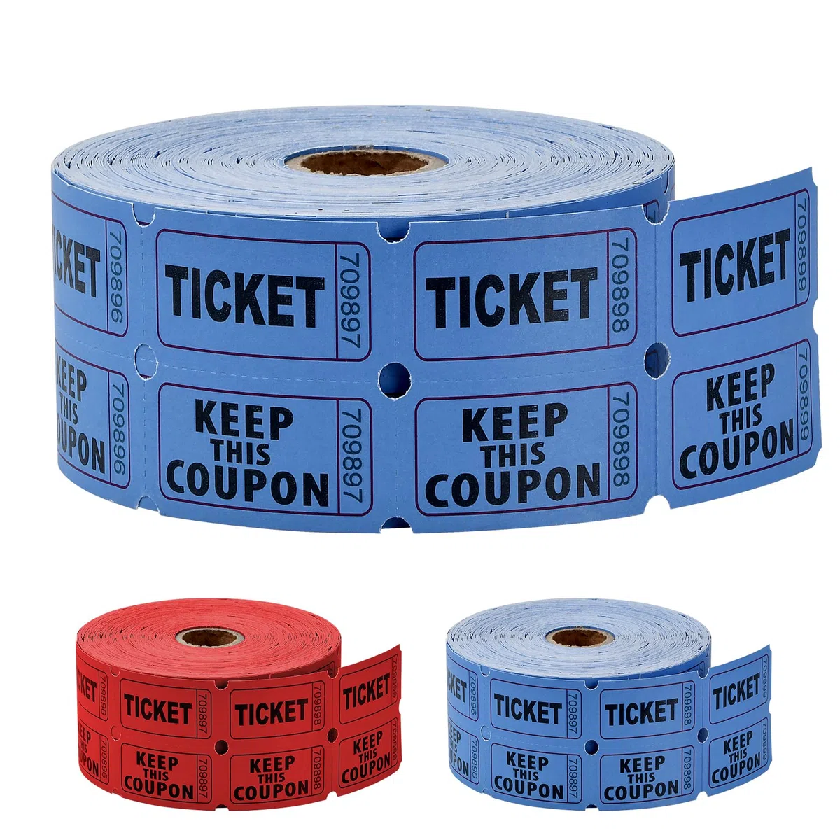 1000 Biglietti Della Lotteria (500 Paia), Doppio Rotolo, Numerazione Consecutiva, Rosso/Blu, Biglietti All'asta Macchina Della Lotteria per Eventi, Ingressi, Lotterie, Premi e Ricompense (Blu)