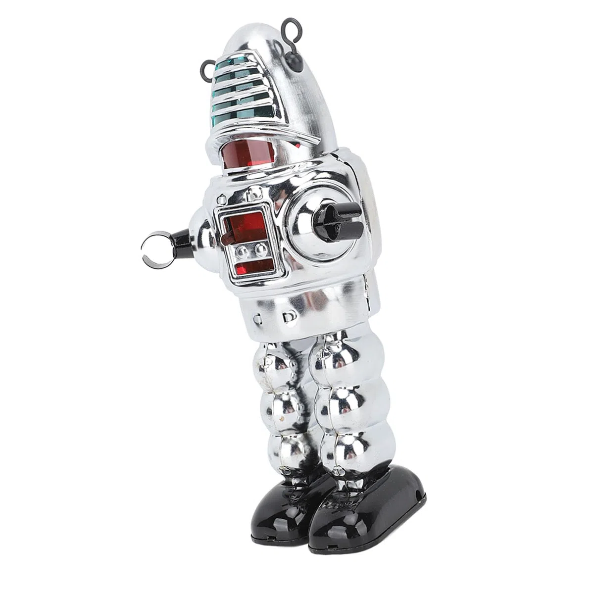 Alomejor Giocattolo Robot a Orologeria, Statuetta Ambulante di Robot da Scherma in Metallo con Pietre Lampeggianti e Scintille, per Regalo di Compleanno di Natale di Halloween da (Silver)