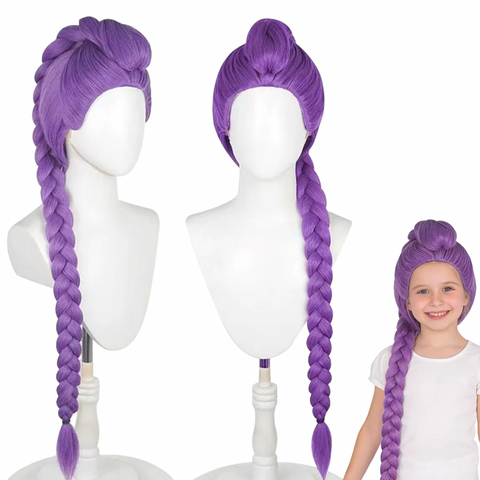 Parrucca da Cosplay per Bambina, Parrucca R-umi Bambina, Carnevales Parrucca Ragazza, Violete Cosplays per Costume di Demone Animes, Accessorio per Carnevales Halloween Cosplay