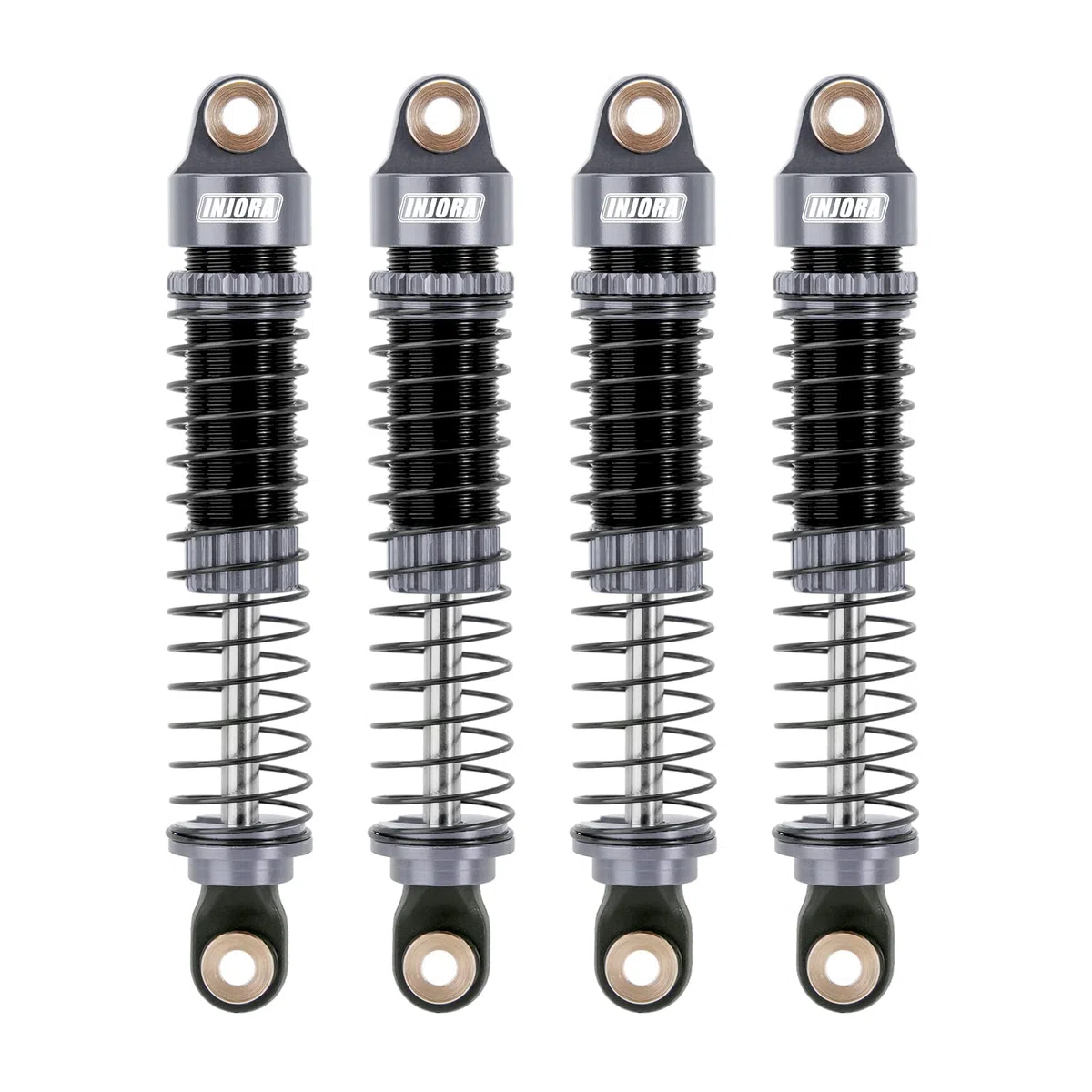 INJORA 59MM Ammortizzatori Long Threaded Ammortizzatore Smorzatore Olio per TRX4M K10 High Trail Upgrade 1/18, Grigio