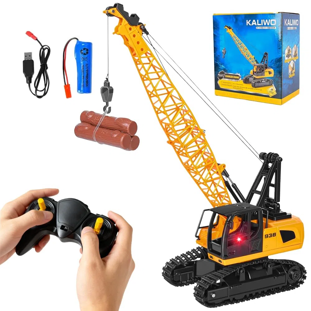 Giocattolo della gru, 2,4G gru telecomandato con luci e suoni realistico