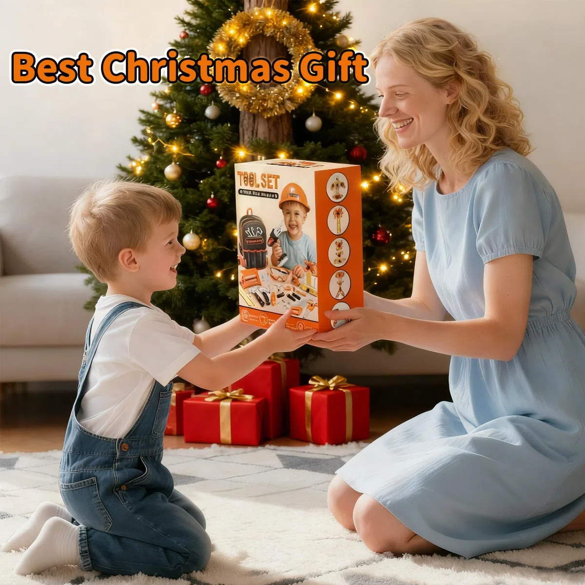 KidBloom 50 Pezzi Giochi Bimbo 3 Anni Attrezzi Giocattolo Bambini, Cassetta Attrezzi Bambini con Trapano Giocattolo, Regalo Bambino 3 4 5 Anni | Set di attrezzi per bambini con trapano elettronico giocattolo, casco di sicurezza, parti fai da te