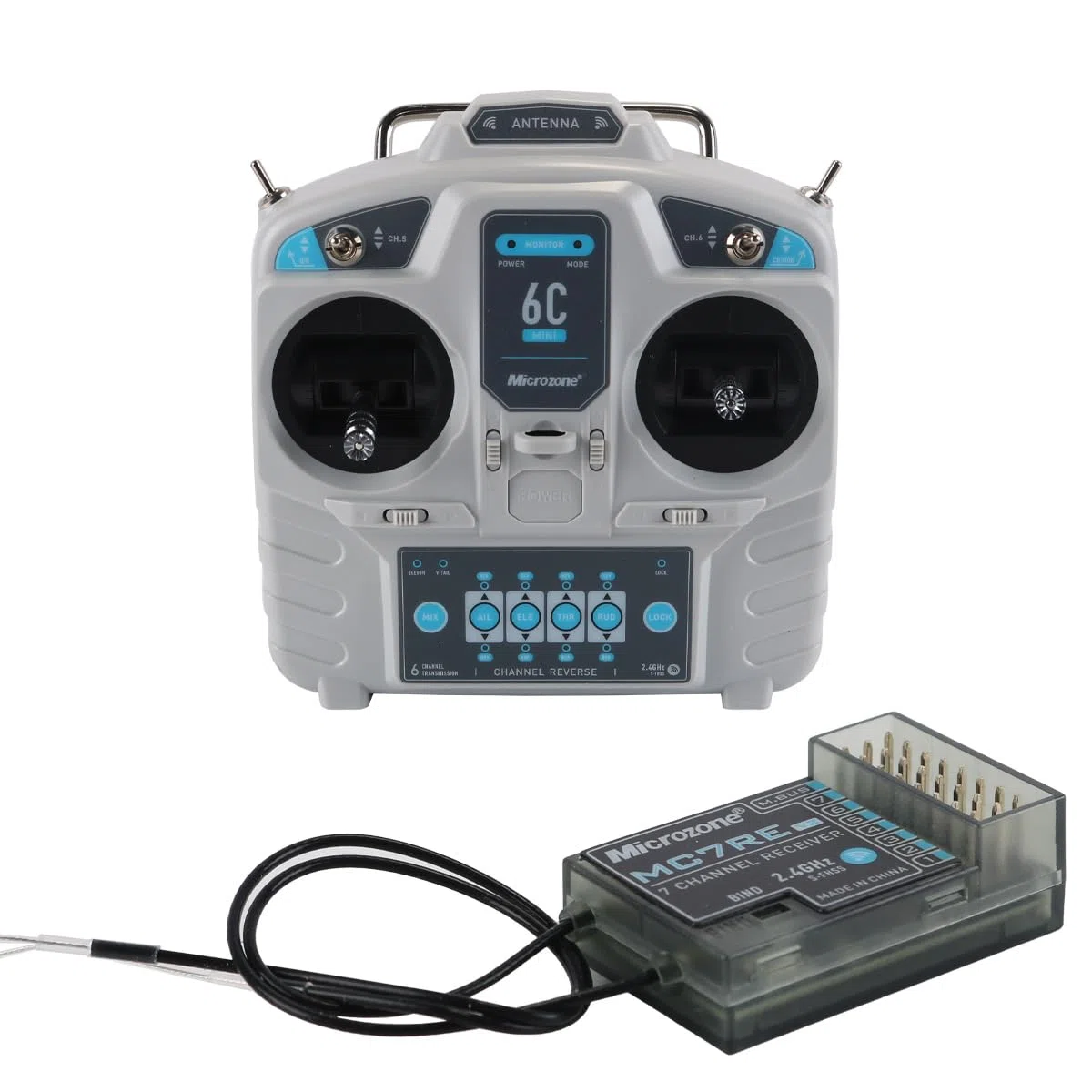 WANGCL Rc Trasmettitore e Ricevitore Rc Controller e Kit Ricevitore 2.4GHz 6CH per FPV RC Racing Quadcopter Auto Barca Elicottero -modalità Mano Sinistra