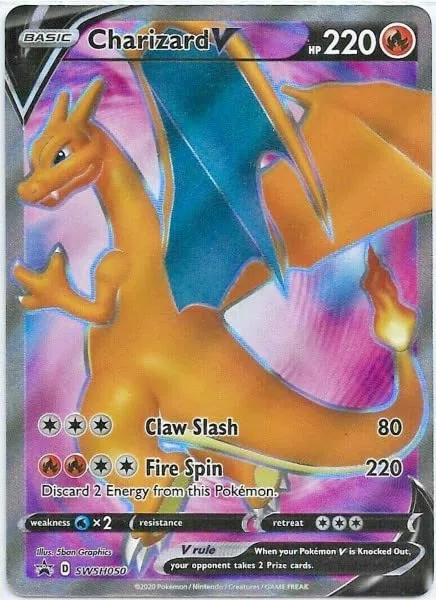 Pokemon - Charizard V - SWSH050 - Full Art - Black Star Promo - Carta olografica