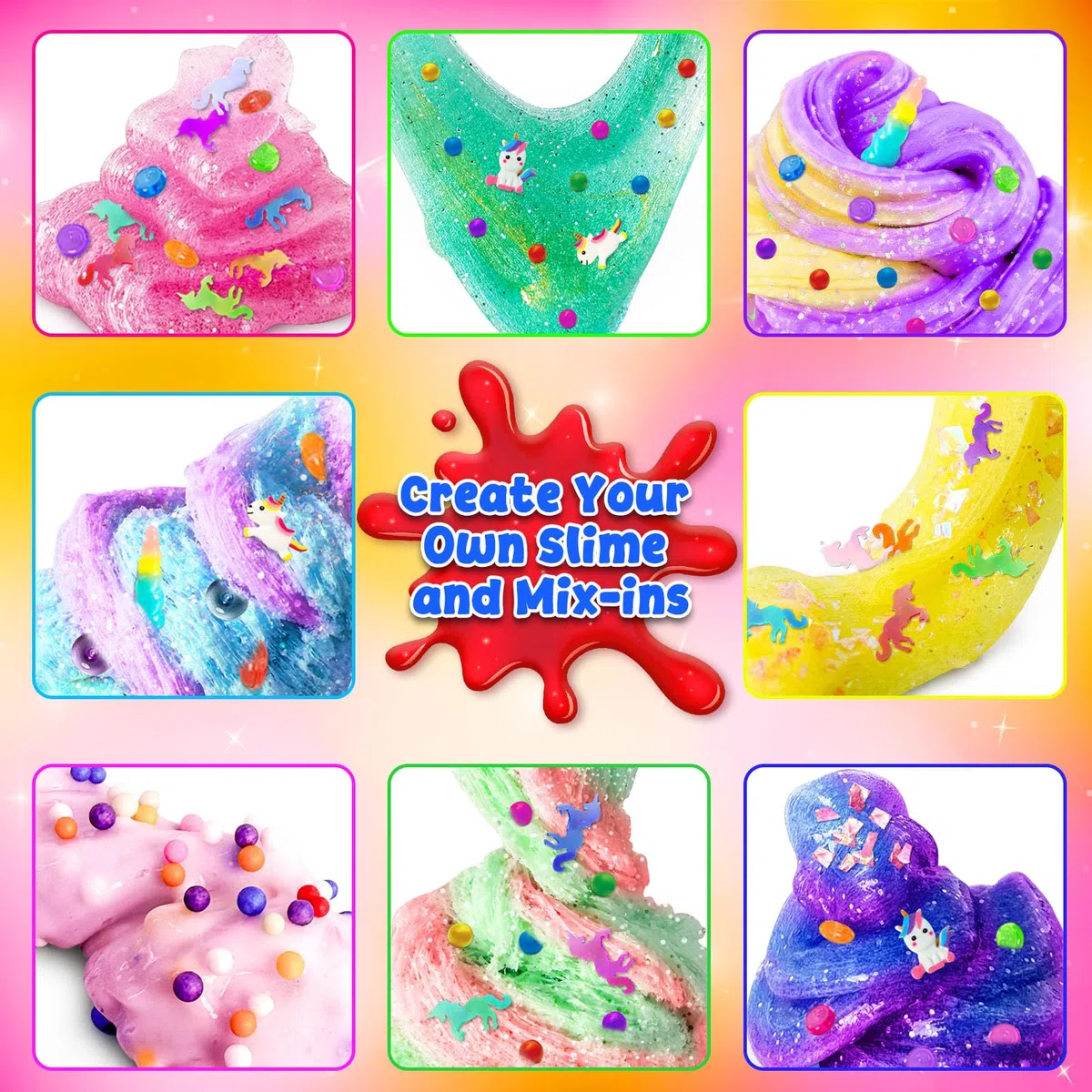 Kit Slime Fai da Te per Bambine, Kit Slime Galaxy per Bambine 3-12 anni, Glimmer Crunchy, Slime Burro, Schiuma, Nuvola con Aggiunte, Palline di Schiuma, Charm, Regali per Feste per Bambini