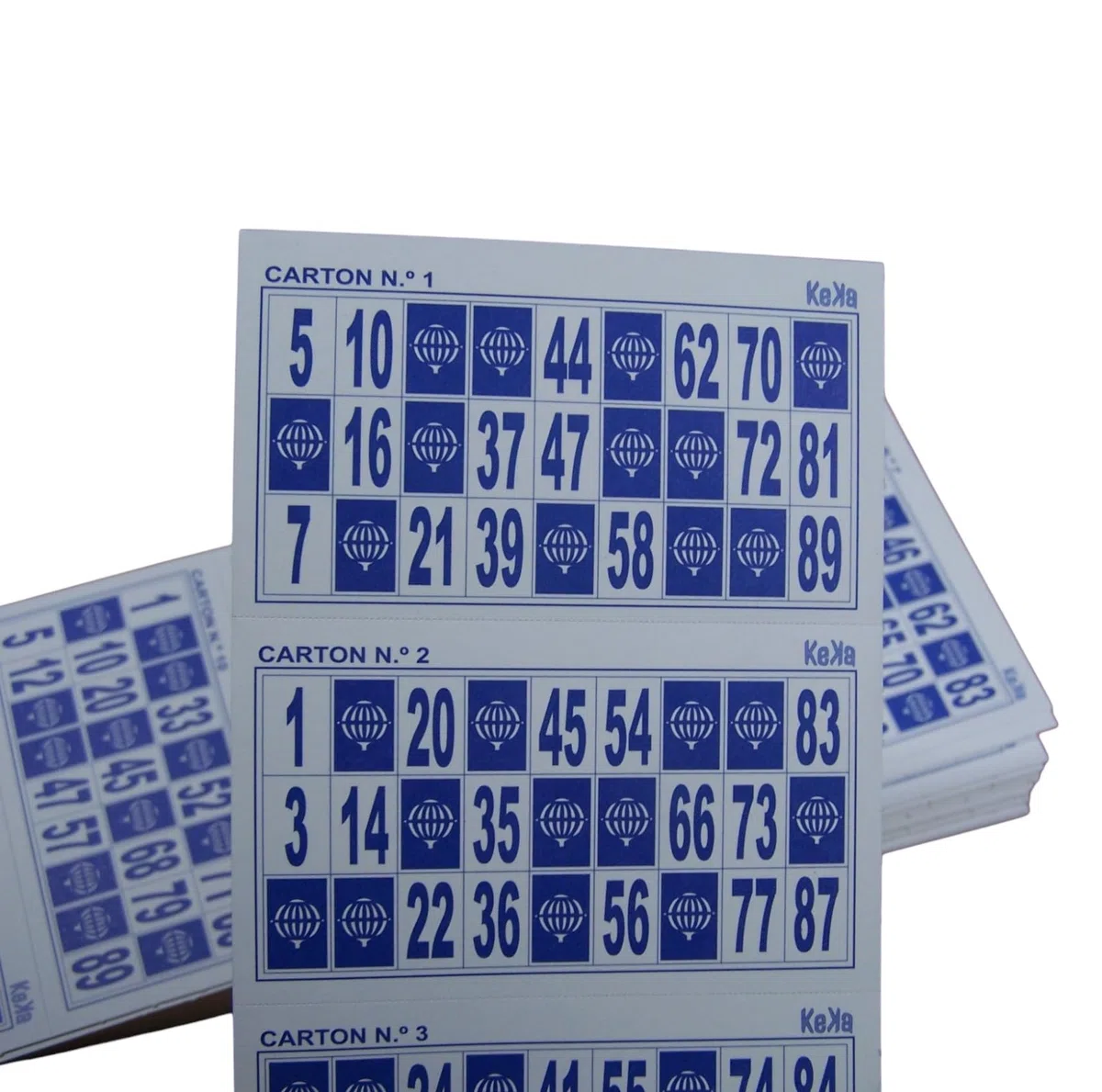 KEKA 1.200 Cartelle tombola Colore Blu, 2 series complete di 600 carte da Bingo, Confezione Risparmio numeri tombola!! Cartoni Bingo