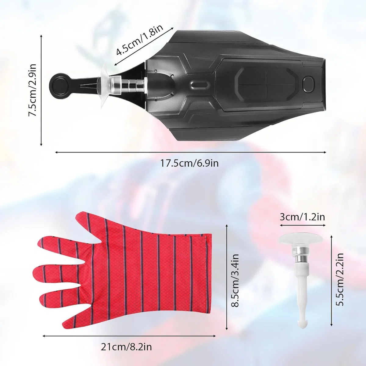 Towwoo Spider Web Shooter, Spara Ragnatele Spider con Launcher Glove, Guanti Launcher Giocattoli da Polso per Bambini, Spider Web Launcher in Plastica per Bambini per Cosplay