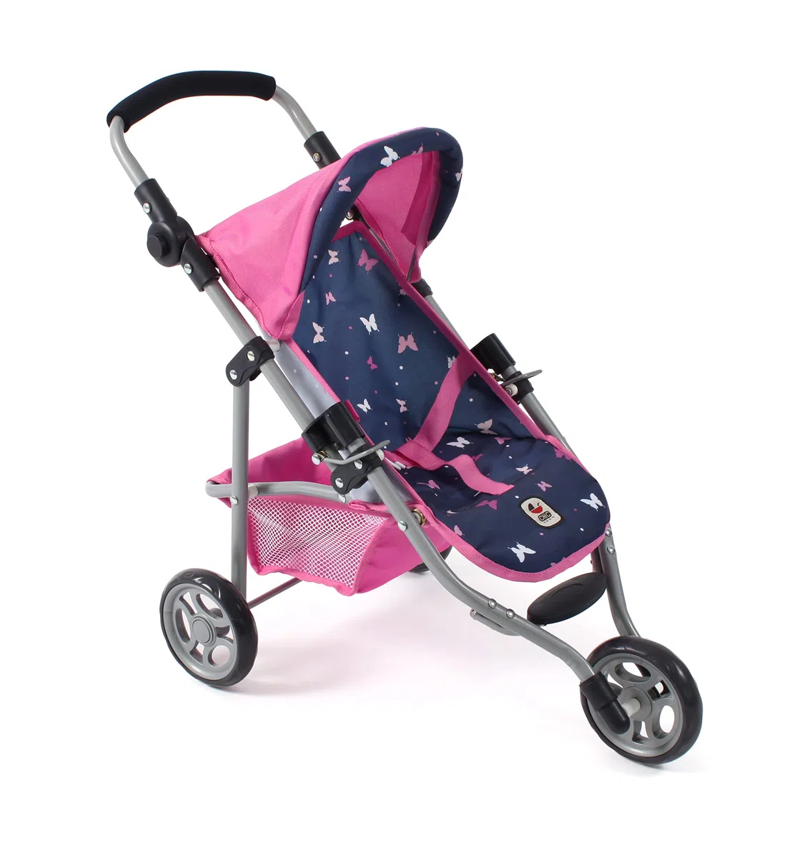 Bayer Chic 2000 - Passeggino per bambole Lola, Passeggino da jogging, Bambola, Passeggino per bambole, Butterfly, 612-33, Navy, Rosa
