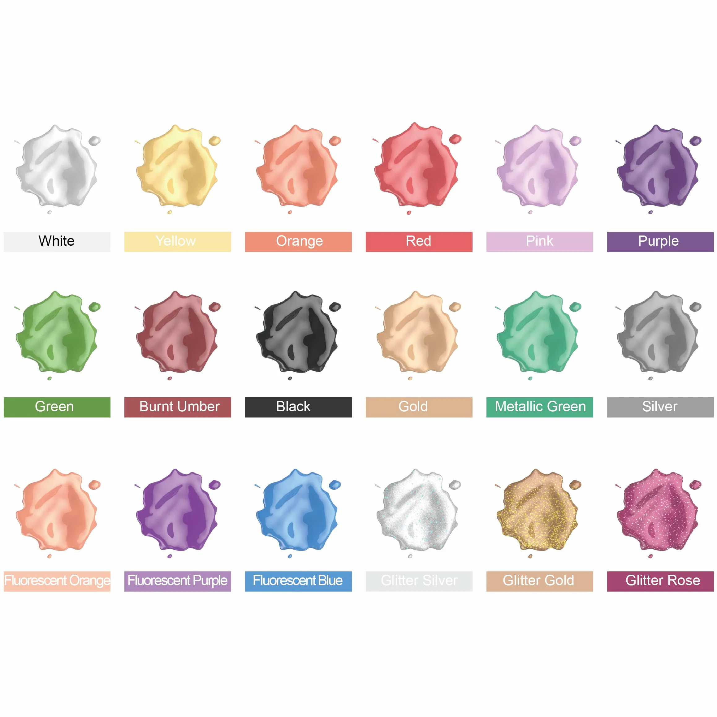 BLOT Tempera Pittura Bambini 18 Colori Lavabili Colori a Dita Atossici Tempera Vernice con Fluorescente Glitter Metallico per Dipingere Poster Fai da Te