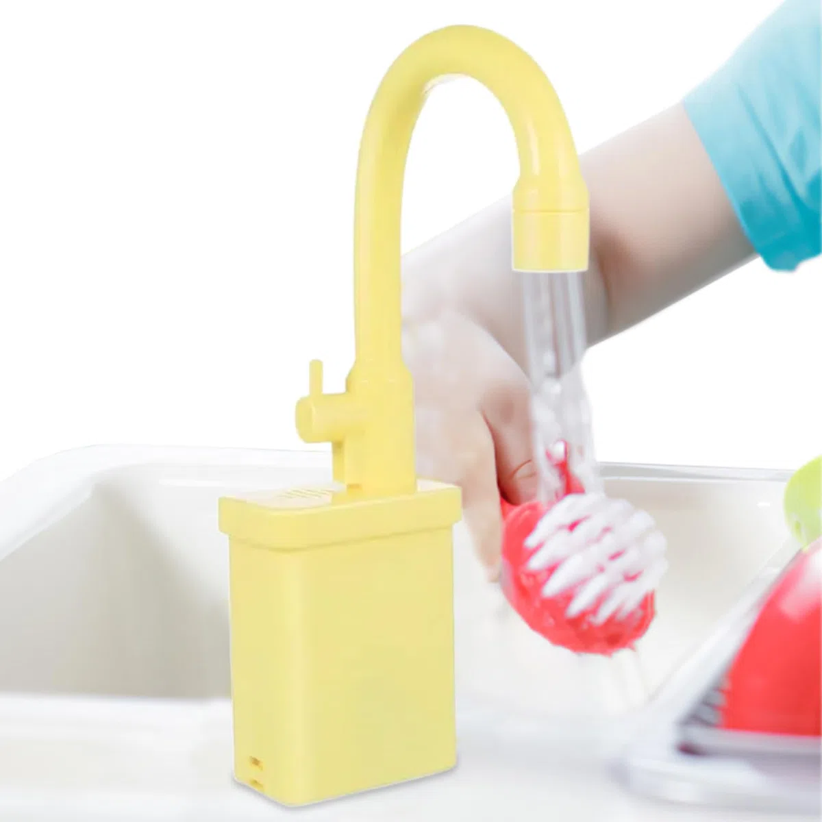 Rubinetto per lavandino da gioco - Rubinetto di ricambio in plastica per lavandino da gioco, 6, 1x10, 8 Accessorio per casetta da per bambini e bambine, Giallo
