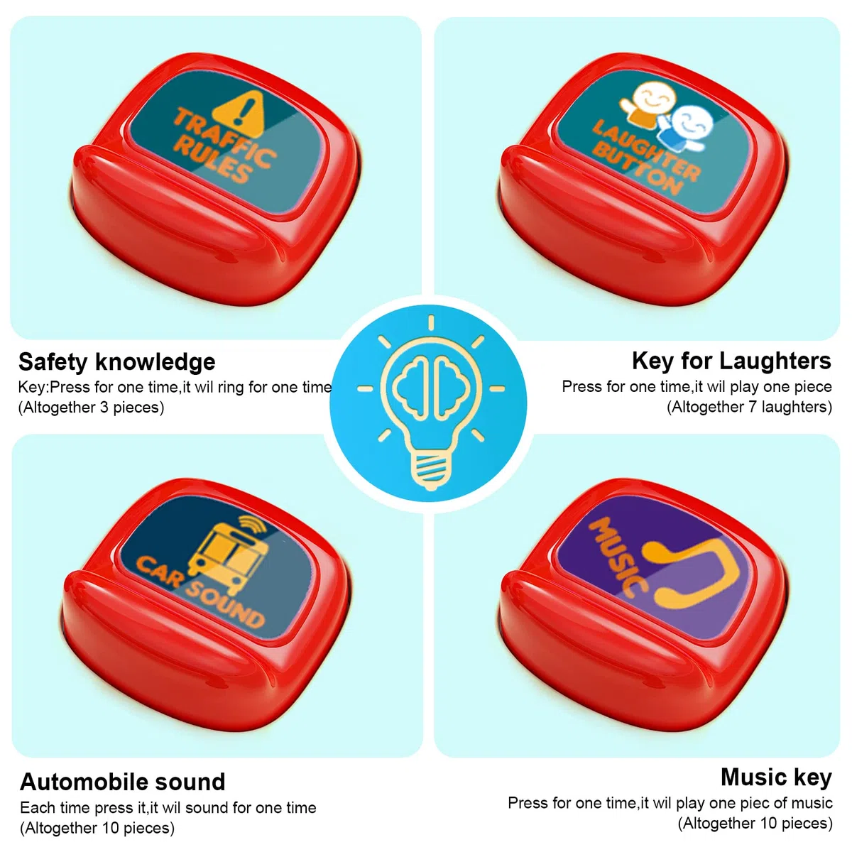 HONGTUO Autobus giocattolo con suoni e luci, giocattolo con volante, giocattoli per bambini con musica, regalo per 3-5 bambini e bambine