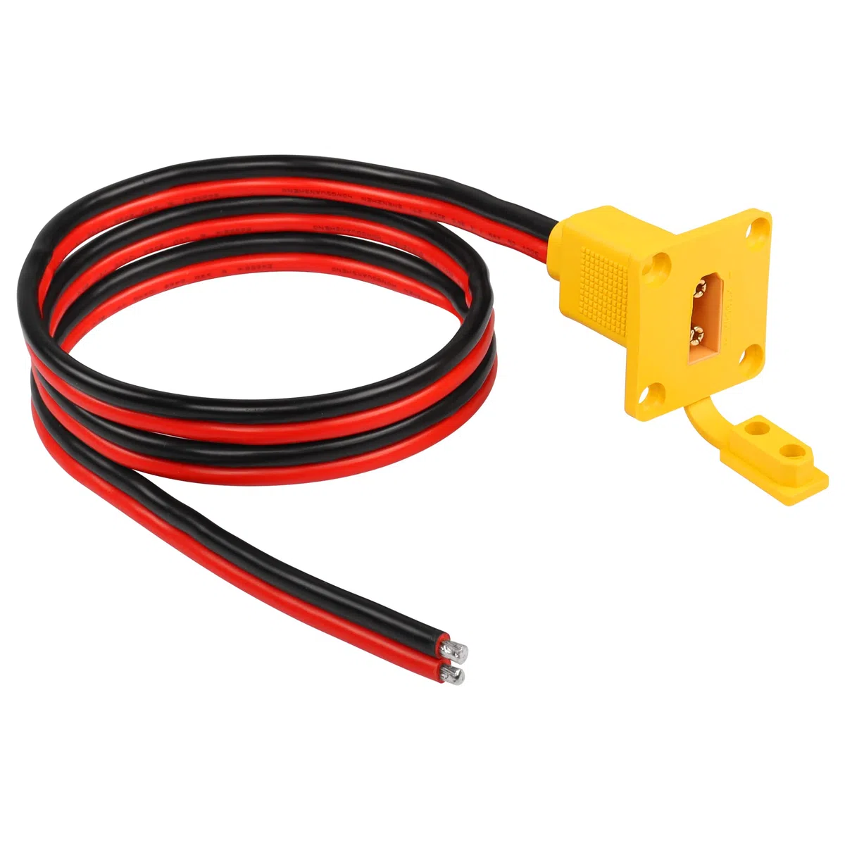 CERRXIAN 10AWG XT90 maschio filo nudo con pannello di montaggio, spina maschio XT90 con pannello Mout per aprire filo nudo per batteria RC Lipo FPV Drone (1m)
