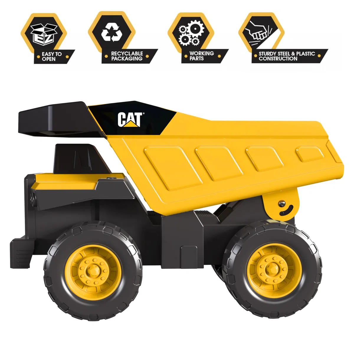 CatToysOfficial Camion Ribaltabile in Acciaio | Veicolo da Cantiere Giocattolo di 30 cm | Macchina Giocattolo Robusta con Cassone Ribaltabile | Per Giocare in Casa e All’Aperto – Gioco Bimbo 3 Anni