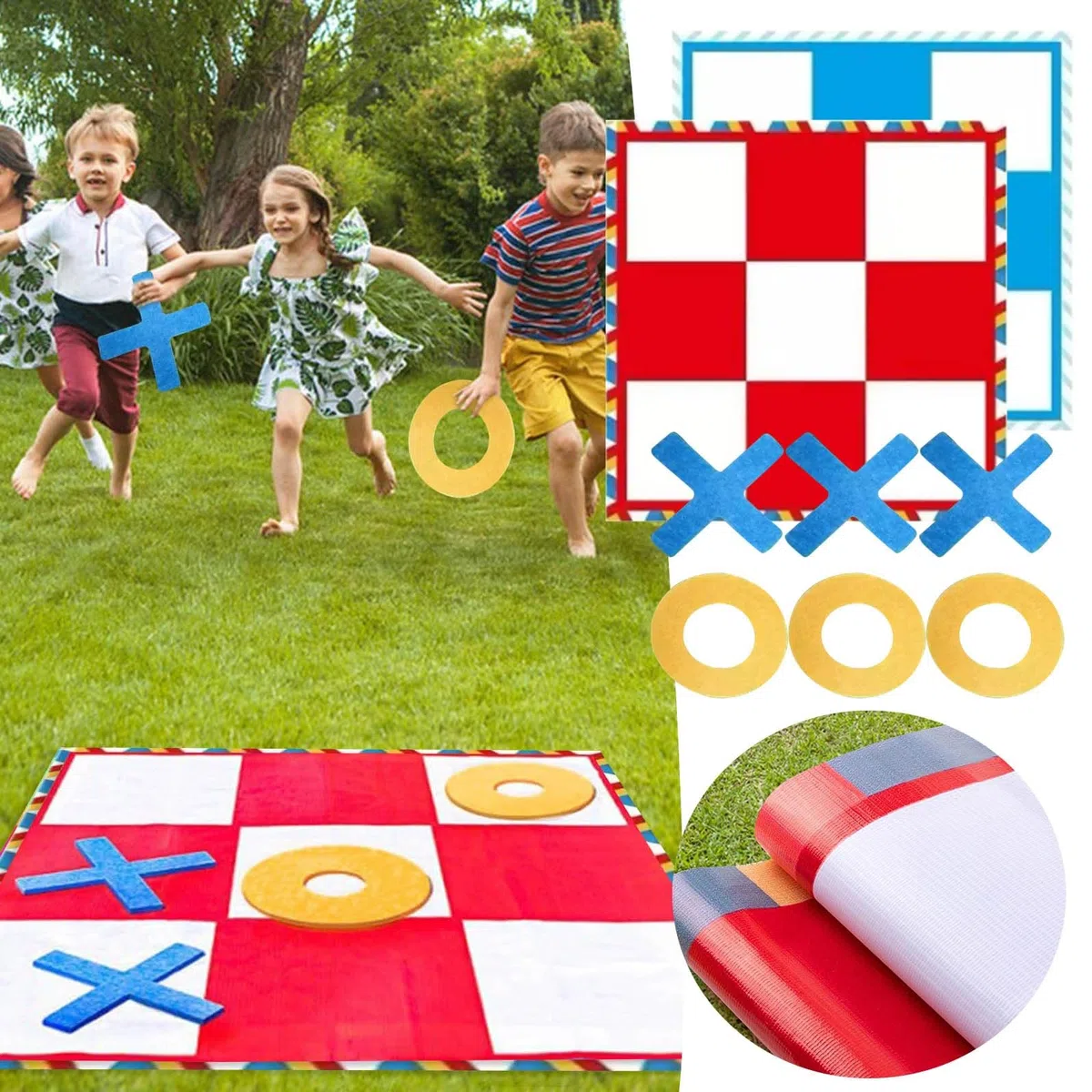 Générique Morpion Giant, Gioco Di Lancer De Morpion – Set Di Prato in Tessuto Oxford, Gigante E Resistente Alle Intemperie | Design Di Trasporto Facile, Divertente Gioco Di Lancio All'aperto