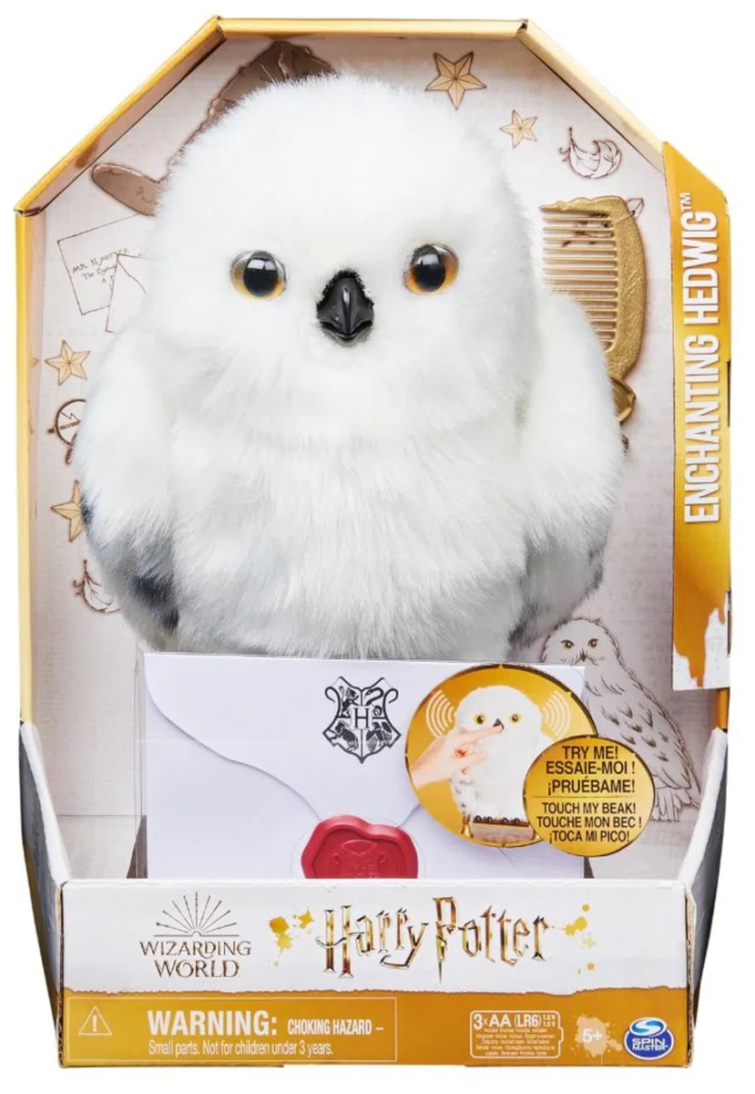 Wizarding World | Civetta Edvige interattiva di Harry Potter | 15 suoni e movimenti | Reagisce al tatto e alla voce | Peluche interattivo per bambini dai 5 anni in su