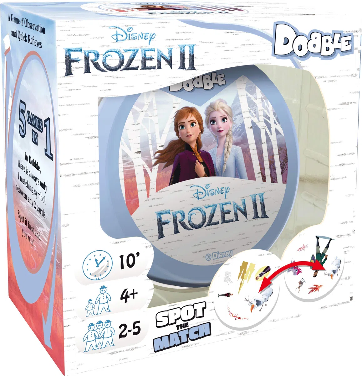 Asmodee , Dobble Frozen 2 , Card Game , Ages 6+ , 2-8 Players , 15 Minutes Playing Time