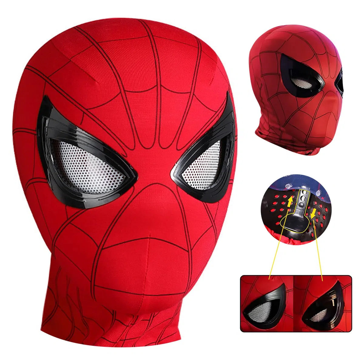 Maschera da Eroe Ragno, Maschera da Cosplay per Adolescenti e Adulti, Maschera da Ragno per Adolescenti, Adatta per Halloween, Mascherata, Festa, Natale, Cosplay (Occhi Mobili)