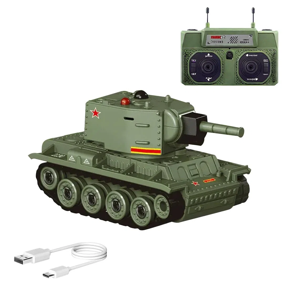 Carri armati RC, scala 1/64 2.4G Mini RC Battle Tank Model con modalità di combattimento a infrarossi, torretta rotante e guida a pista, regali modello di veicoli militari (RTR)