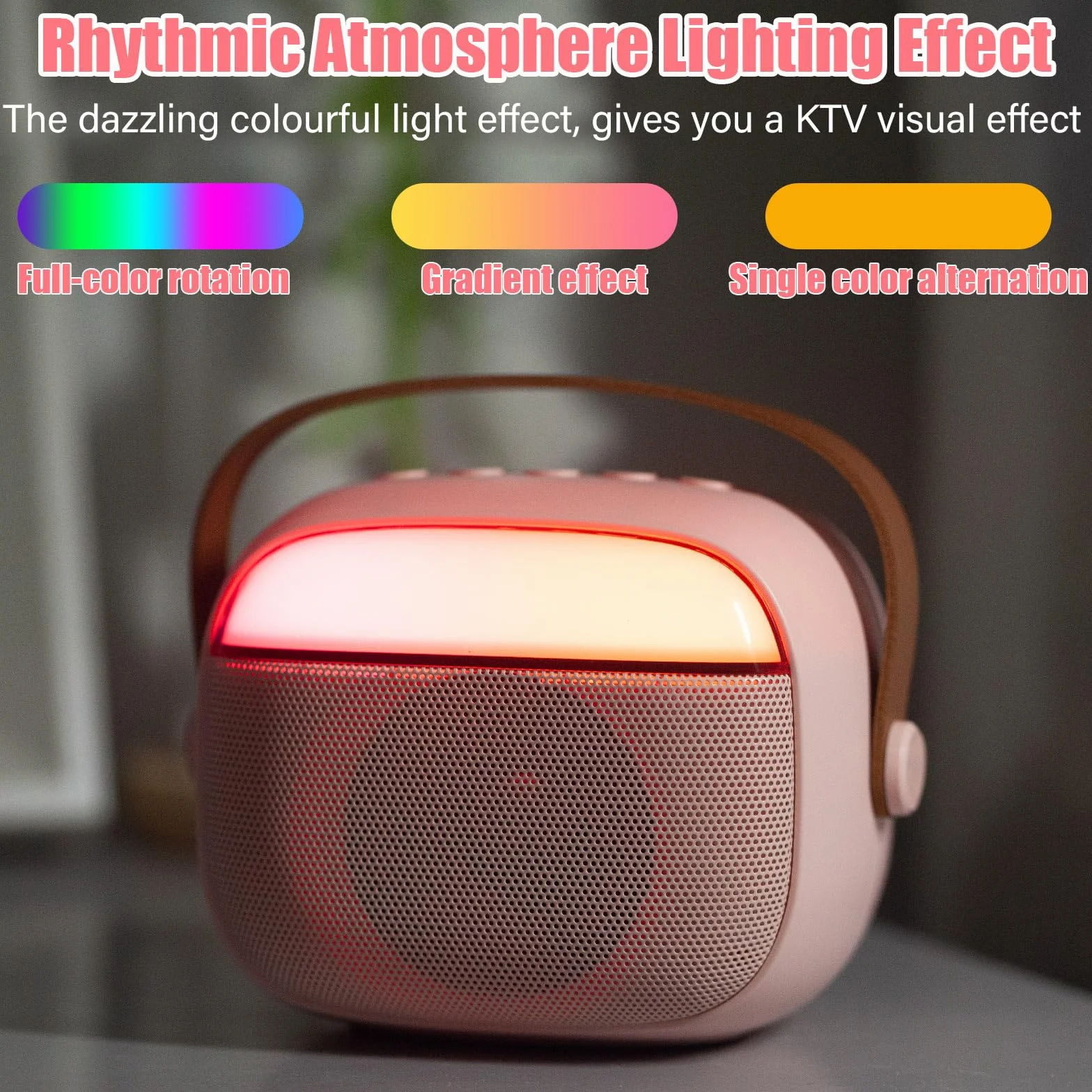 Karaoke per Bambini e Adulti con 2 Microfoni Senza Fili Bluetooth, Macchina Karaoke Portatile con Luce LED ed Effetti di Cambio Voce, Regali per Bambini da 3 a 18 Anni, Ragazzi e Ragazze