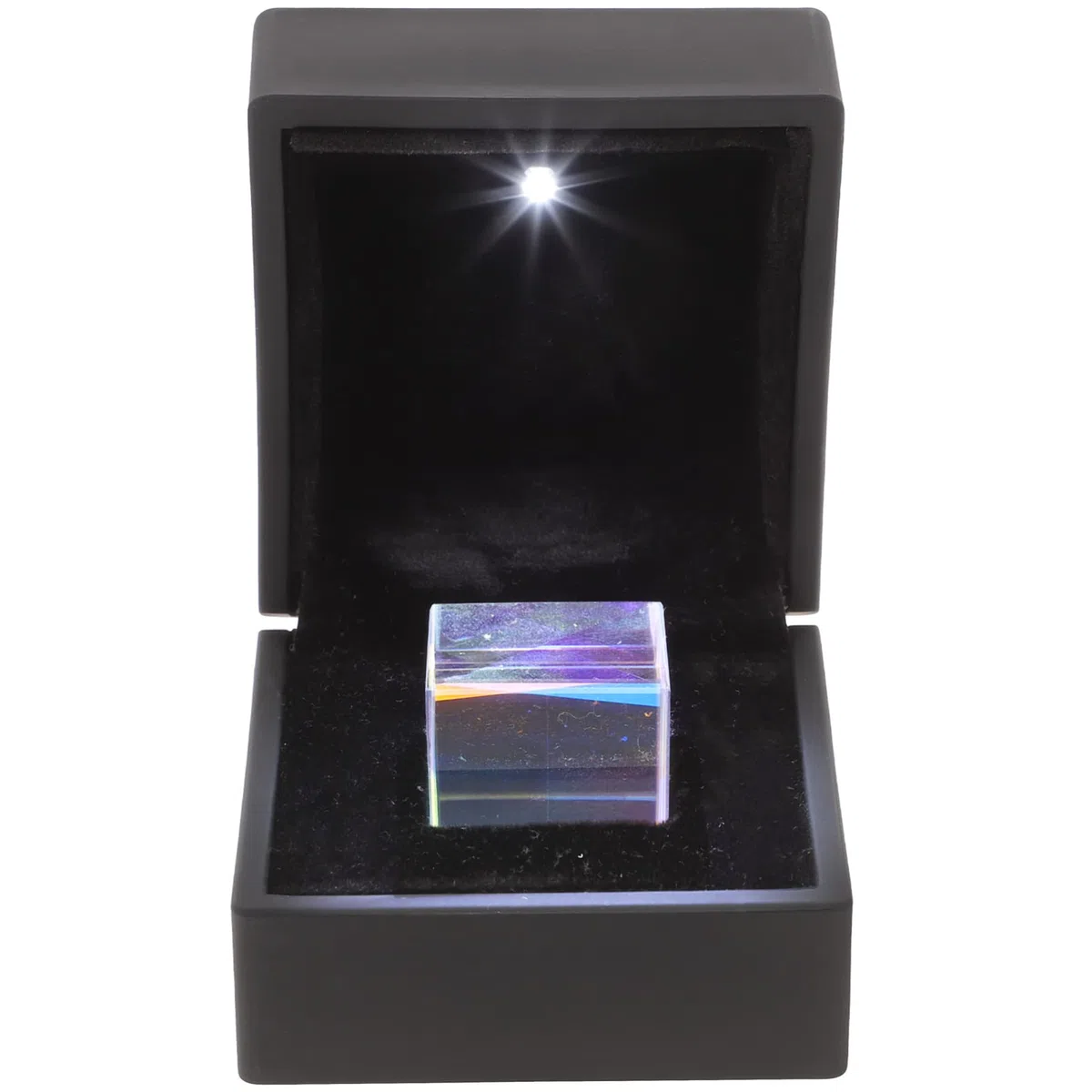 UKCOCO Optical Glass RGB Dispersion Prism Cube for Physics Teaching Decoration Arts with Delicate Box 2.3x2.3x2.3cm Decor Crystal Ball