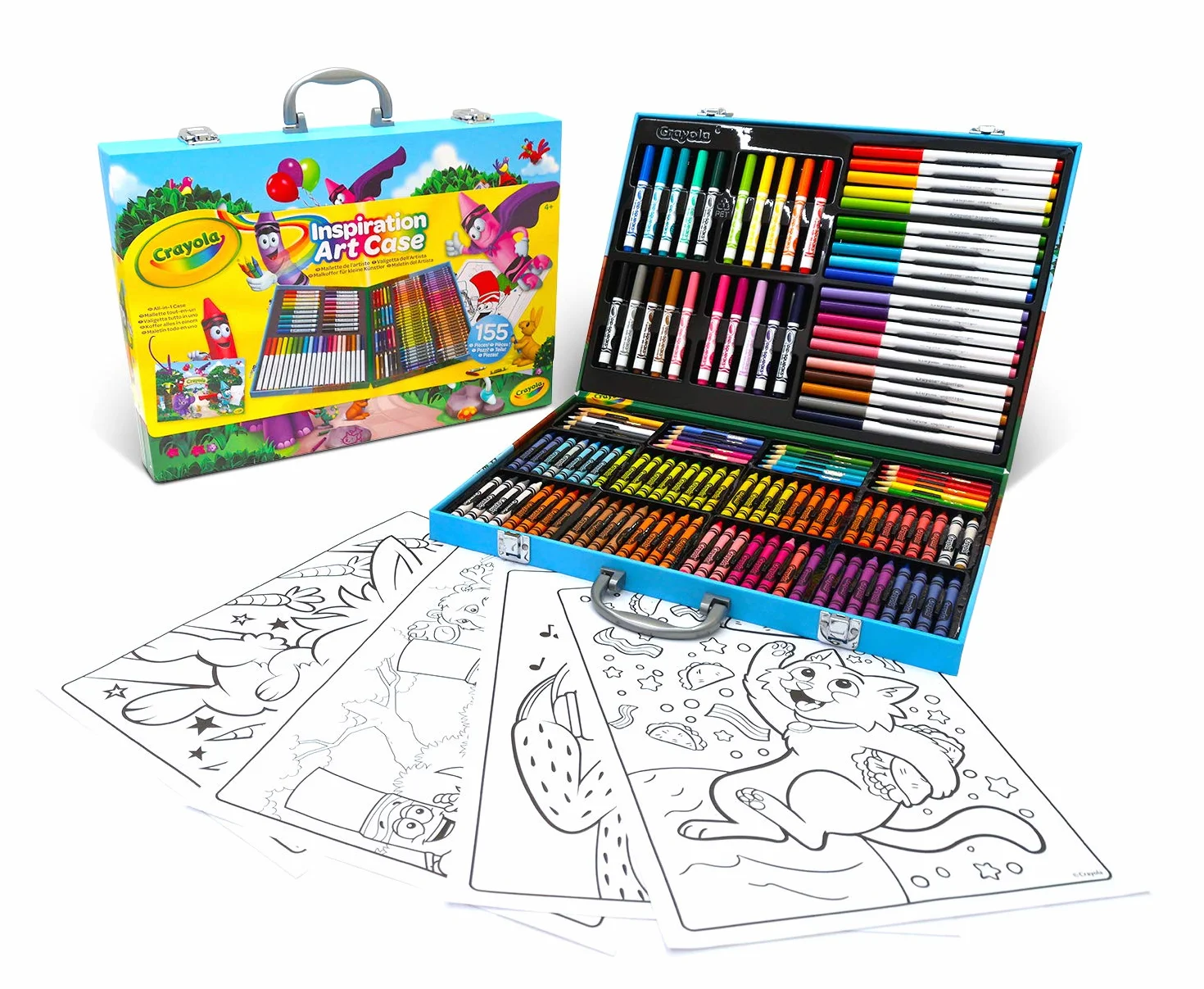 CRAYOLA Valigetta dell'Artista; 155 pezzi, Supertips Pennarelli Lavabili, Regalo per bambini, età 4,5,6+, Attività creative, Matite colorate, Pastelli a cera, Fogli da colorare