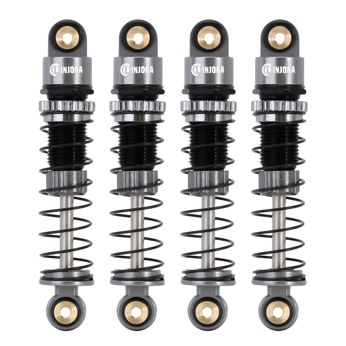 INJORA RC Ammortizzatori 39mm - Olio Shock Absorber Ammortizzatori Filettati Alluminio Upgrade Parts Tuning per Axial 1/24 RC Crawler Car SCX24 Gladiator Deadbolt C10 JLU B17,Grigio