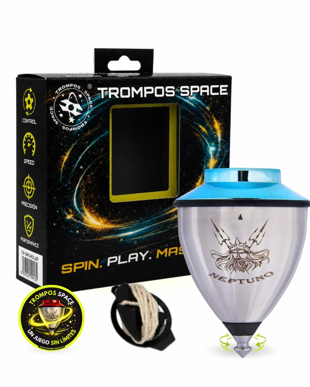 trompos space Gerardo Montero y Javi De María Nettuno Roller Scatola Universale, Colore Blu, Miscelanea, 030461
