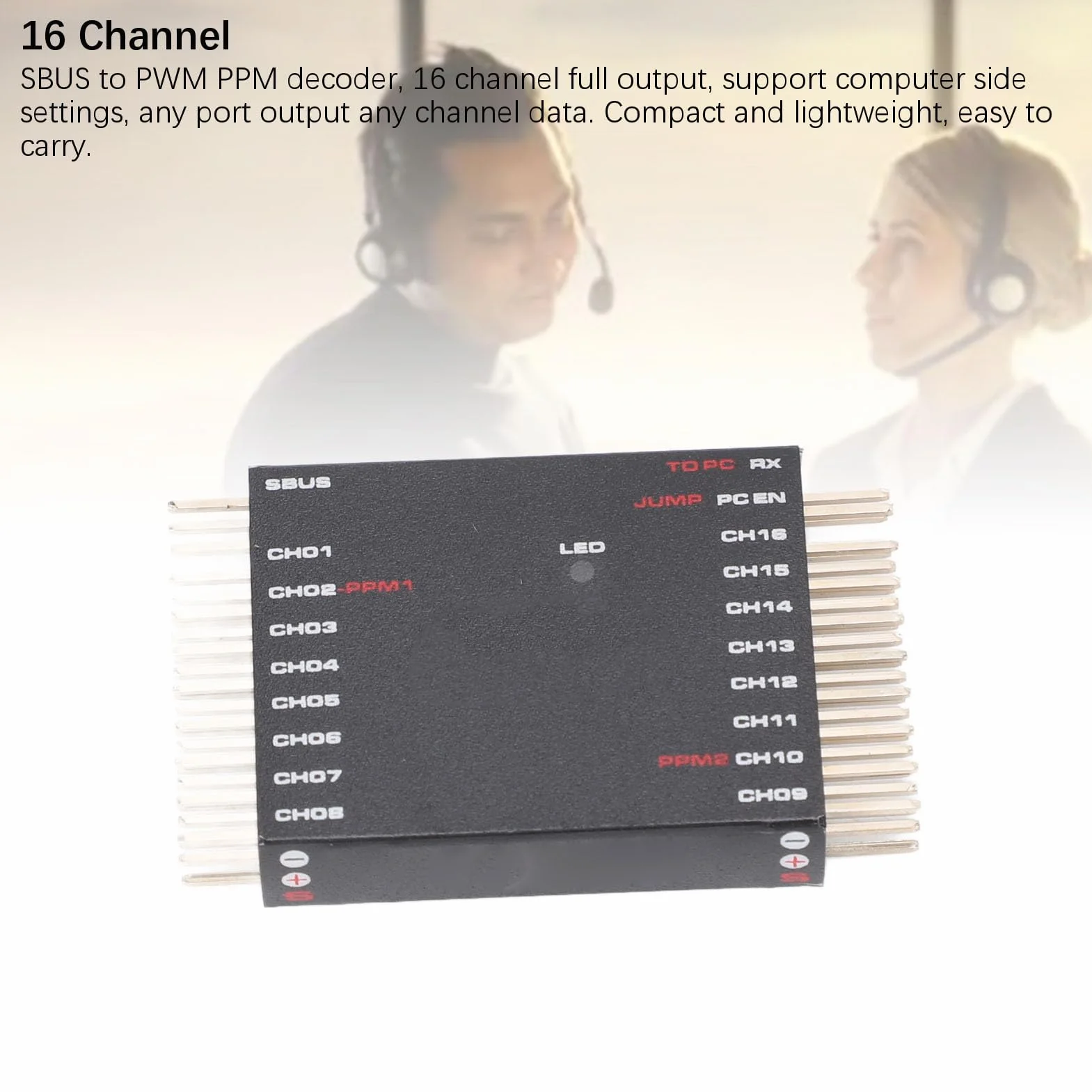 Jectse Decoder da SBUS a PWM/PPM, Convertitore da SBUS a 16CH PWM Fai da Te Convertitore PWM Bidirezionale Ricevitore Trasvertitore di Segnale per Futaba per Frsky per Orange