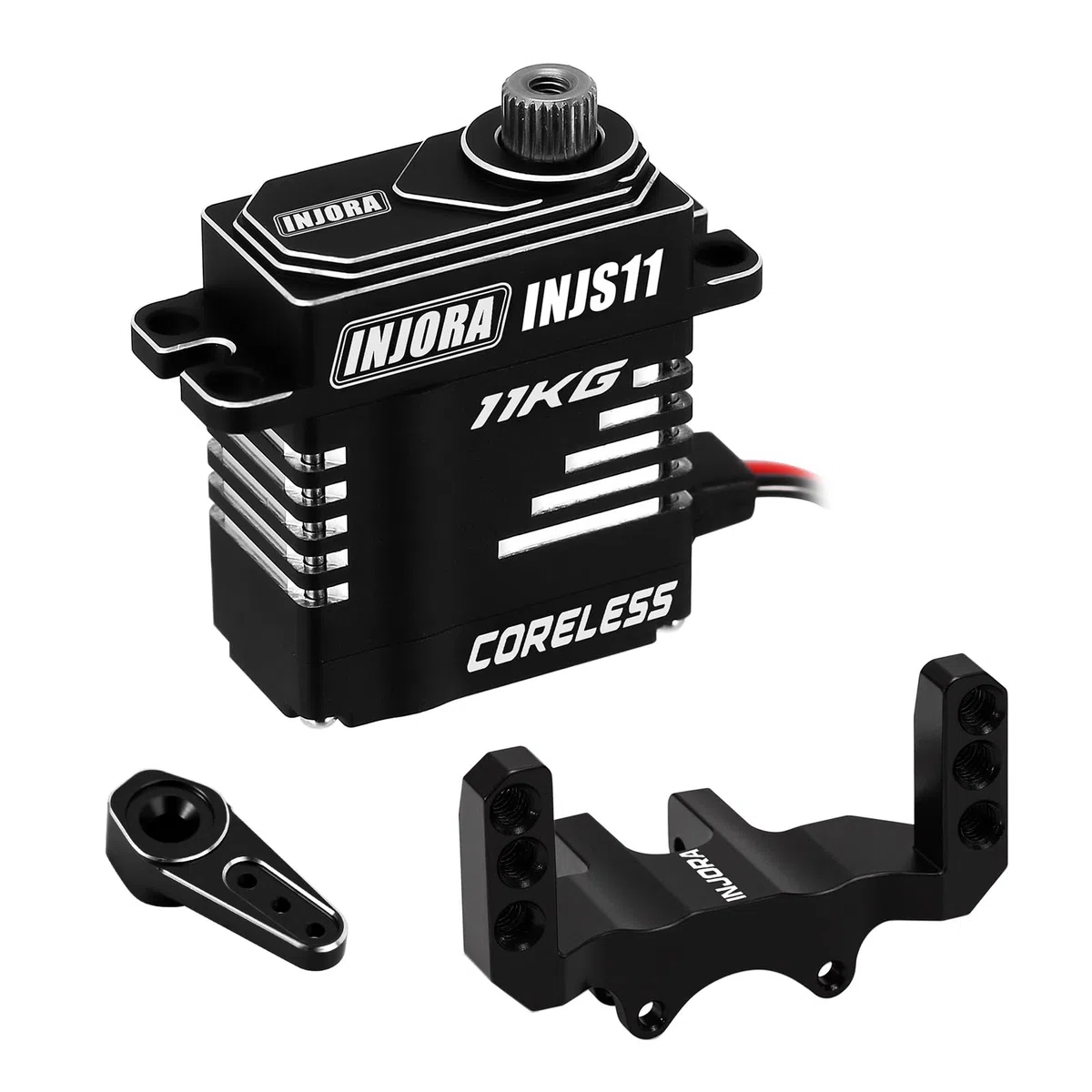 INJORA Senza Nucleo Digitale Micro Servo 11 kg Coppia Elevata Insieme Servo Corno e Vassoio per Axial SCX24 1/24 RC Cingolo Parti di Aggiornamento