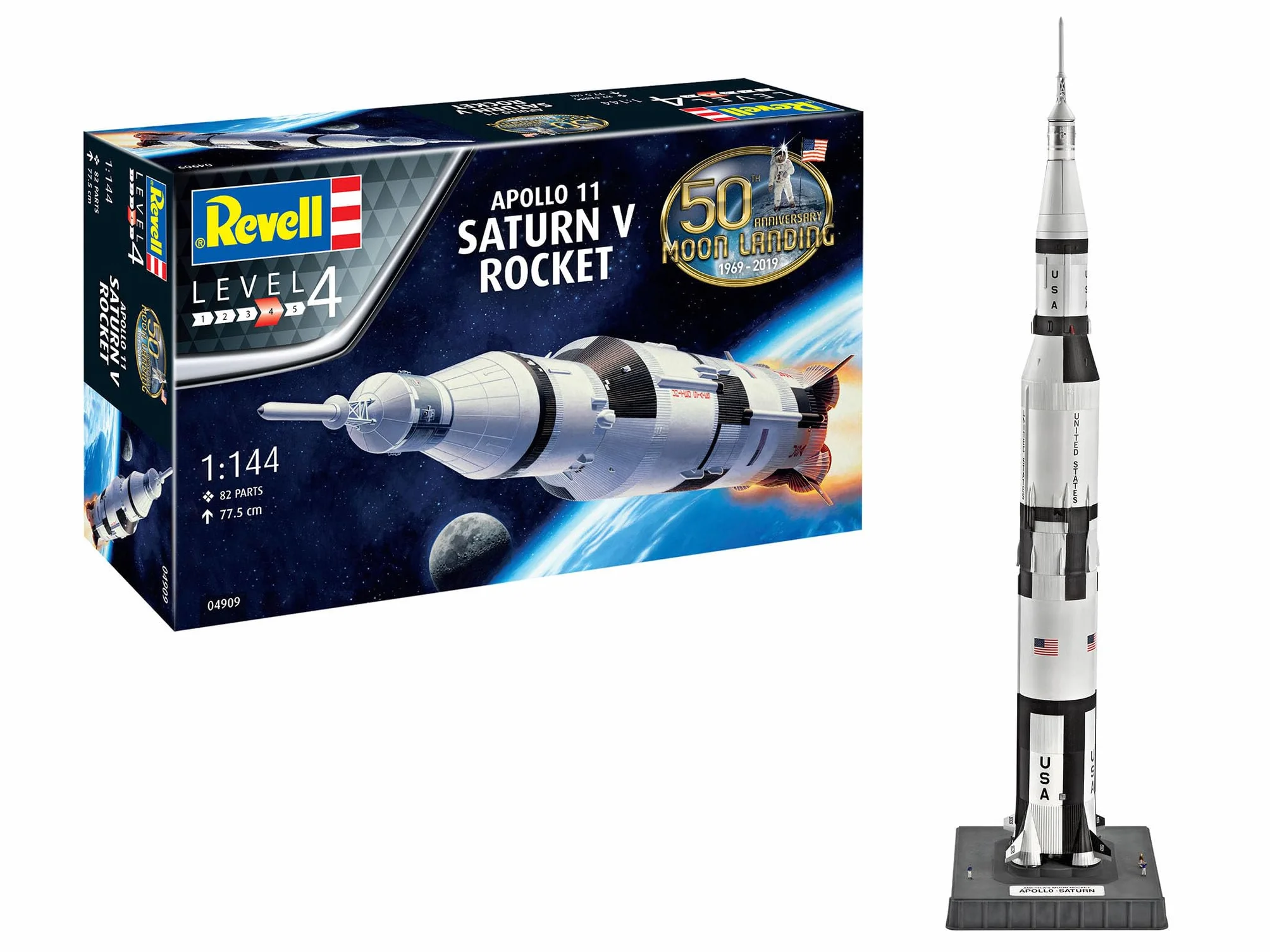 Revell 04909 - Apollo Saturn V Kit di Modello in Plastica, Scala 1:144