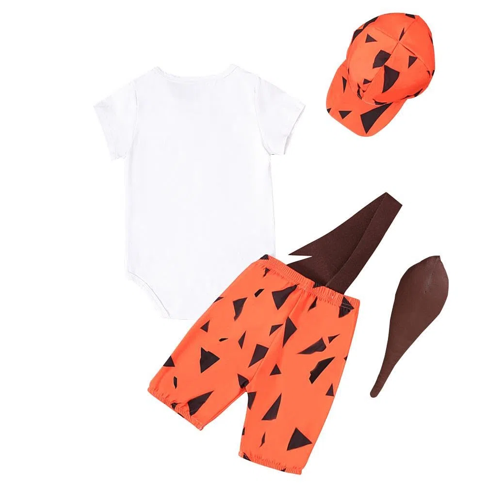 Lito Angels Vestito Costume da Ciottolina Flintstones con Cappello e Mazza per Bimbo Taglia 3-18 mesi