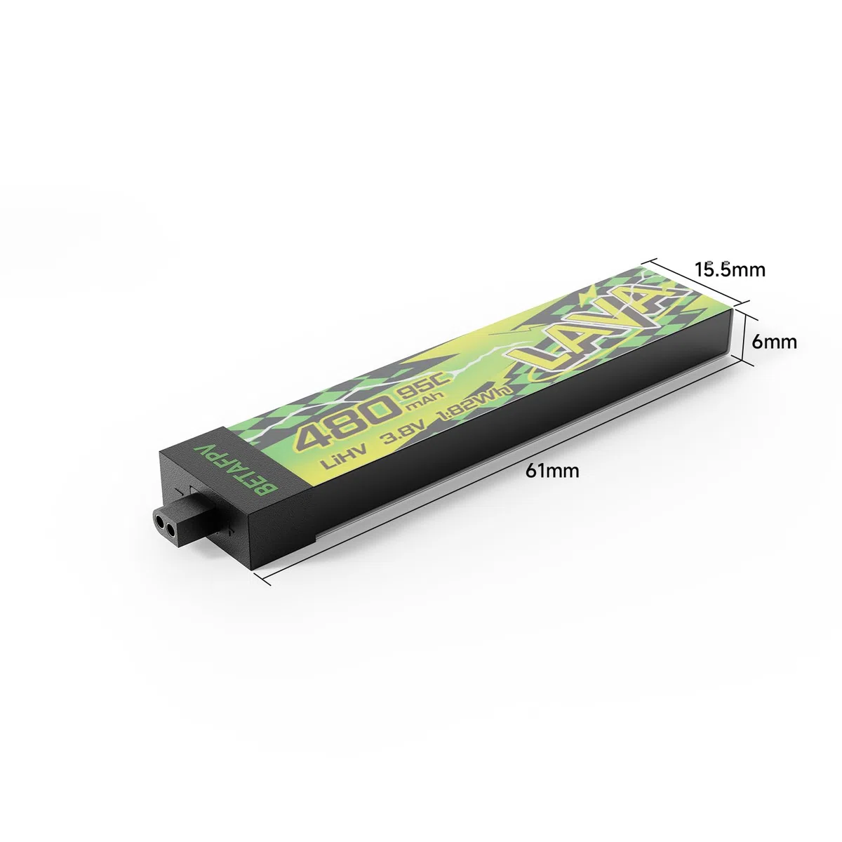 BETAFPV 4pcs LAVA II 1S 480mAh Battery 3.8V 95C LiHV Battery with BT2.0 Connector Compatible with 1-2S Tiny Whoop Drone Quadcopter Like Air75, Meteor75 Pro, Cetus Pro, Cetus X Brushless Drones