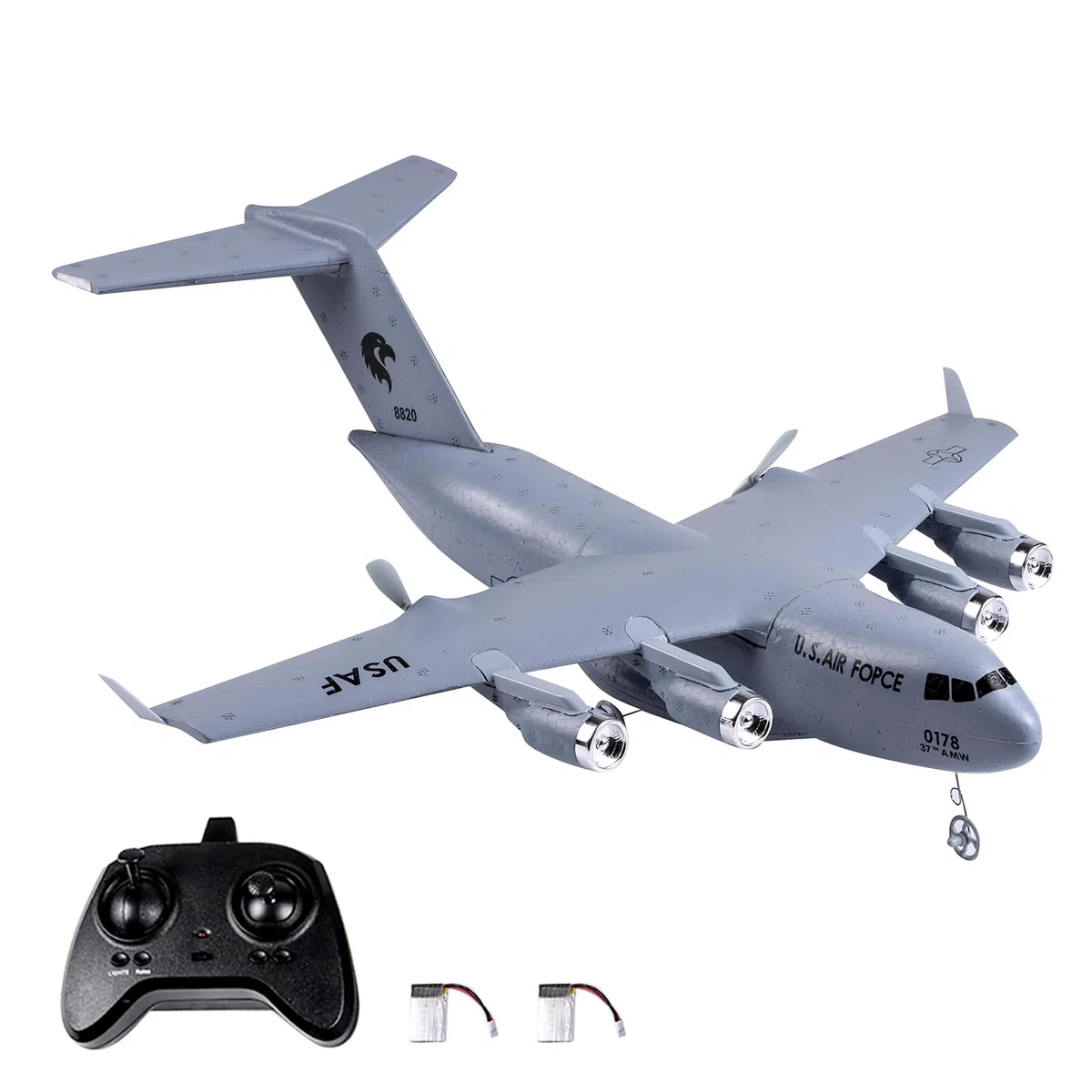 Jemora Aereo telecomandato, Trasporto 390 mm di Apertura alare 2,4 GHz 2 canali giroscopio a 6 Assi EPP Aliante telecomandato RTF per Principianti - 2 batterie