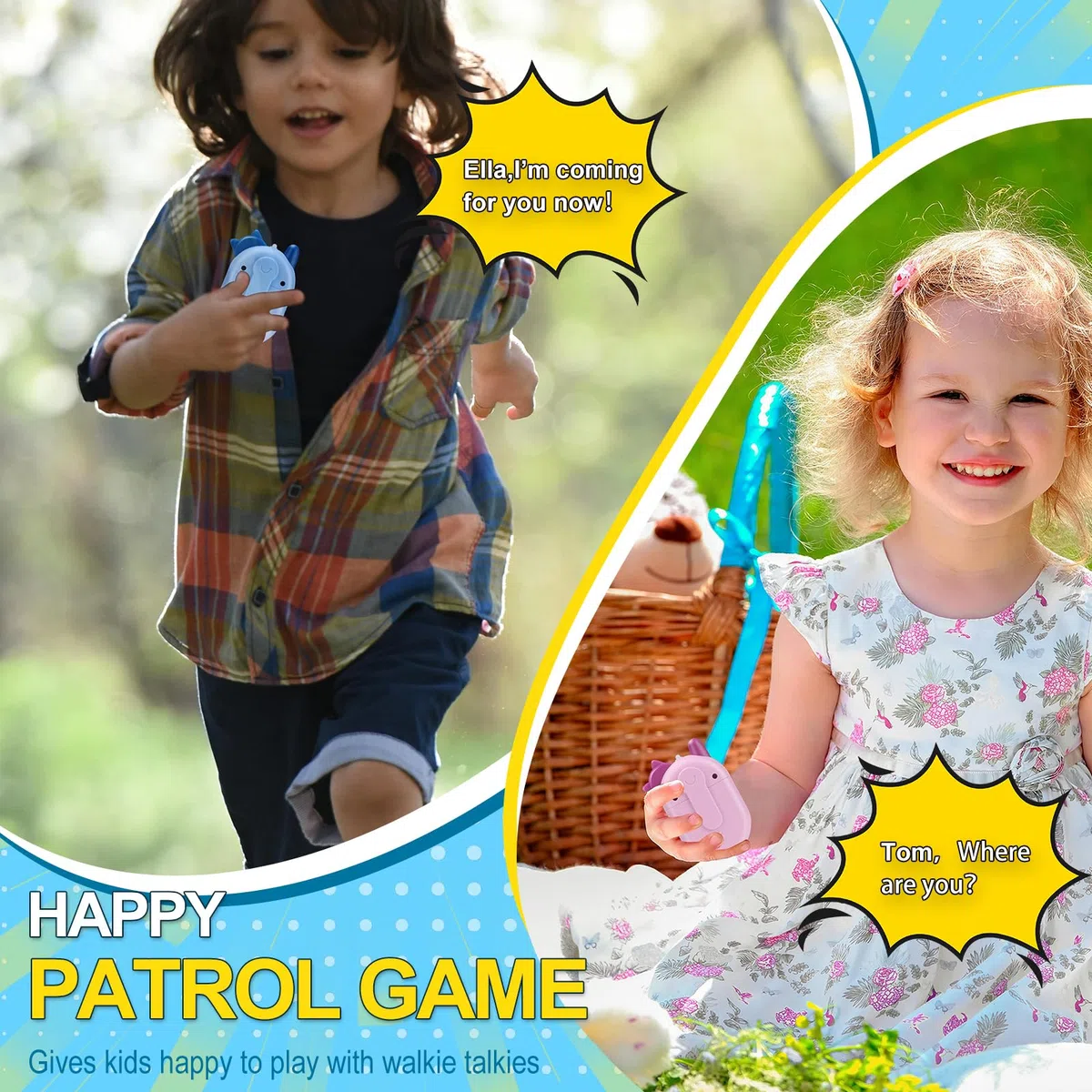 M300 Walkie-Talkie Bambini Trasmette A una Distanza,Carino Walki Tolkie Portatile,Regali Ricetrasmittenti Che Piacciono sia ai Ragazzi che Alle Ragazze,Regalo Bimba 3/4/5/6/7/8/9/10/11/12 Anni