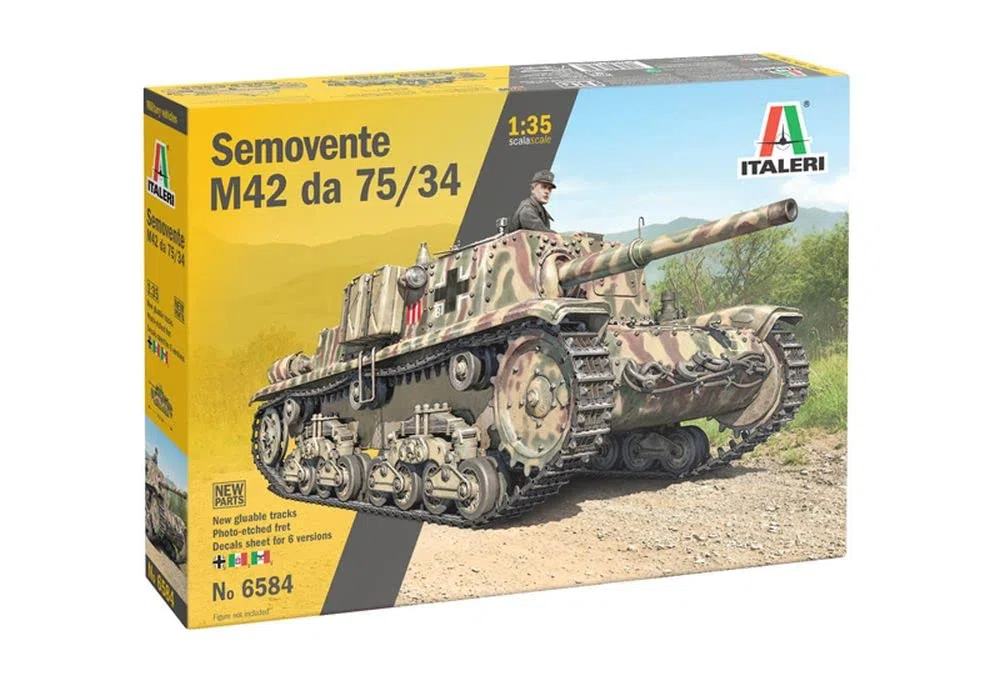 Italeri 6584 Semovente M42 da 75/34, Scala 1:35, Plastic Model Kit, Modello in Plastica da Montare, Modellismo