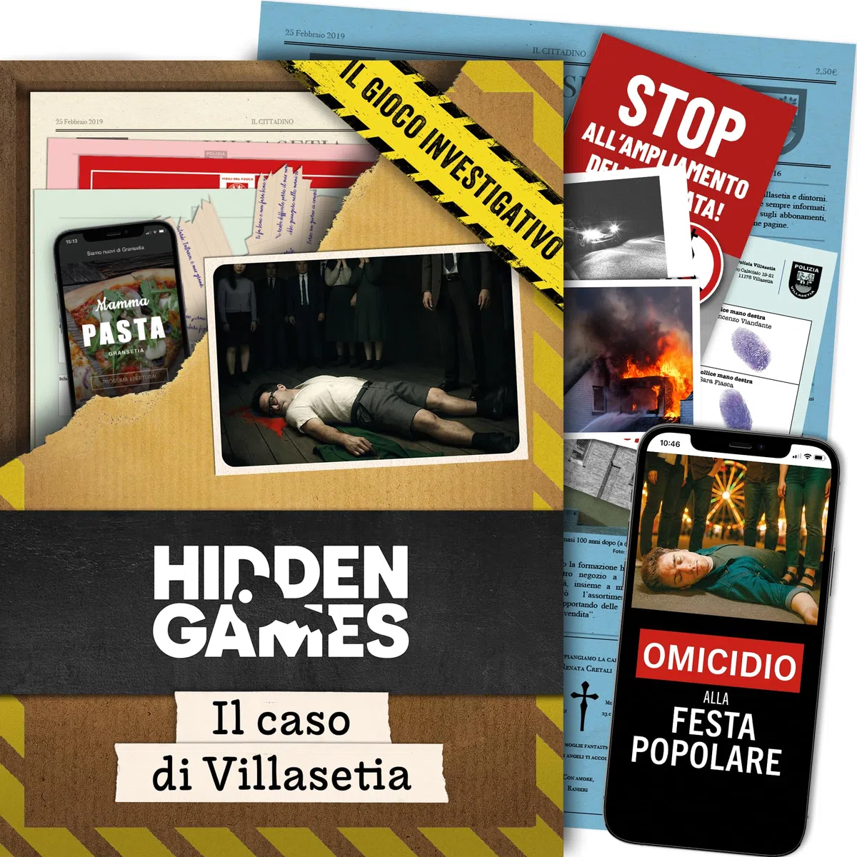 Hidden Games Luogo del Reato – Il caso di Villasetia – Gioco investigativo, tipo Escape Room da tavolo, giochi nascosti, risolvi un caso, detective gioco, caso da risolvere
