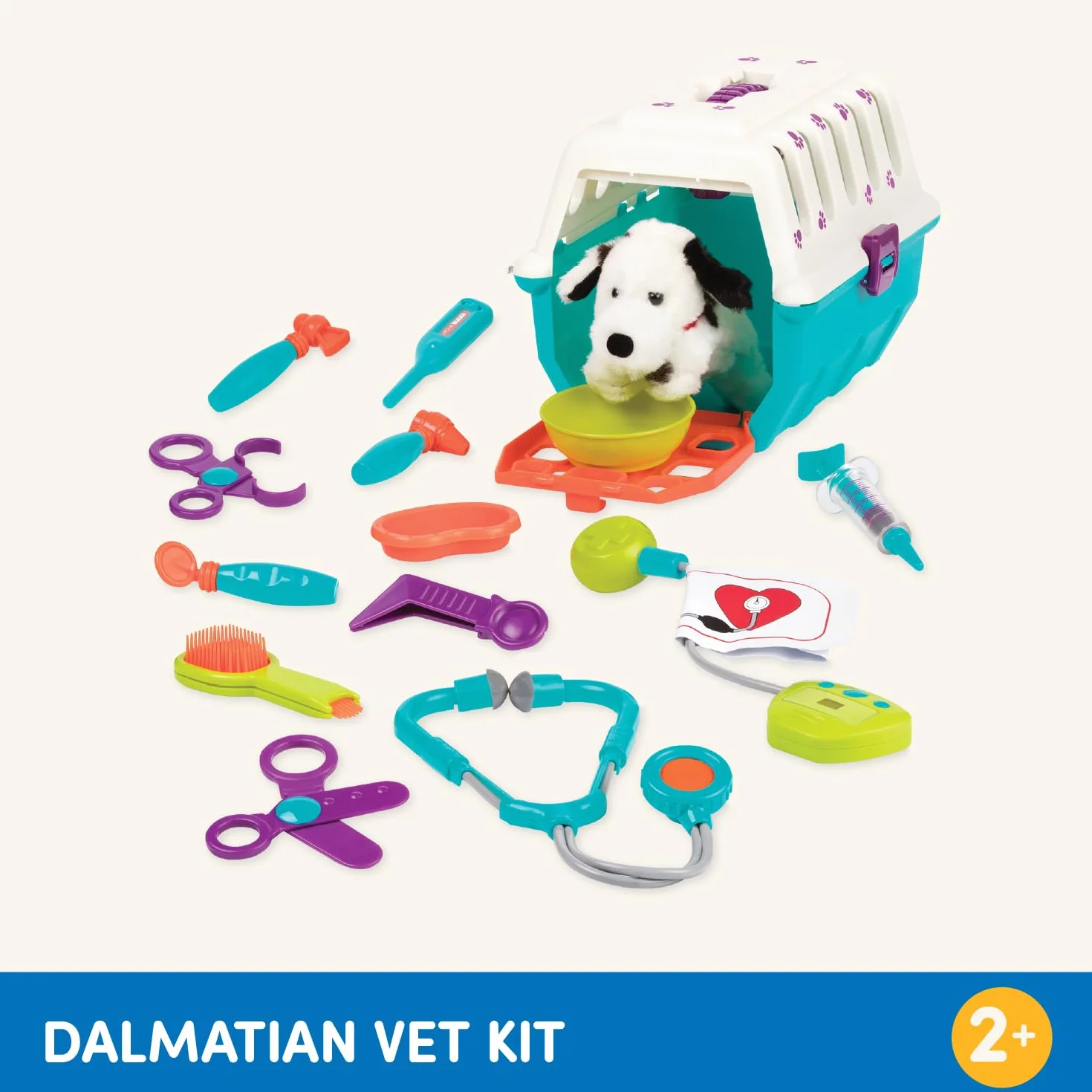 Battat - Giocattolo Veterinario per Finta - Playset per la Cura del Cane - Cucciolo di Peluche e trasportino - Set Veterinario per Bambini - 2 Anni +
