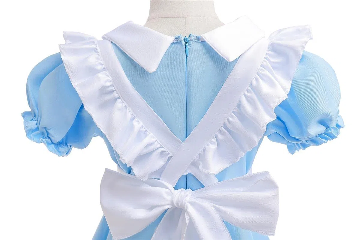 Lito Angels Vestito Costume Alice nel paese delle Meraviglie con Grembiule Bianco e Cerchio per Capelli per Bambina Taglia 2 a 14 anni, Blu