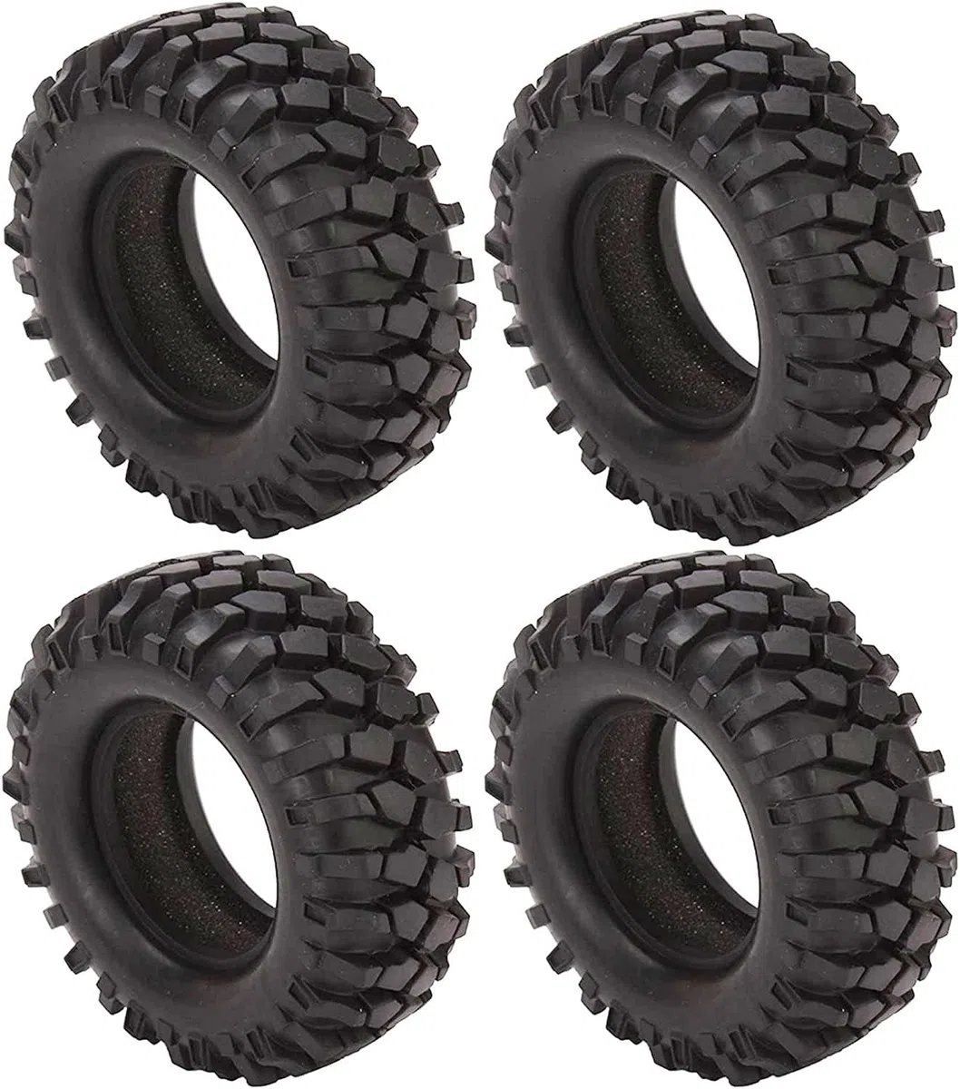 KINGCOO Pneumatici RC per auto, 4 pezzi RC Crawler in gomma da 1,9 pollici, per 1:10 RC Rock Crawler Parti per Axial SCX10 D90 TF2 TRX4 Tamiya Gen8 (96 mm)