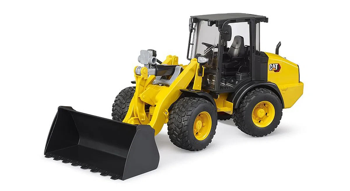 bruder 02485 - Minipala articolata Cat - veicolo 1:16, minipala, pala articolata, pala gommata, giocattolo da 3 anni