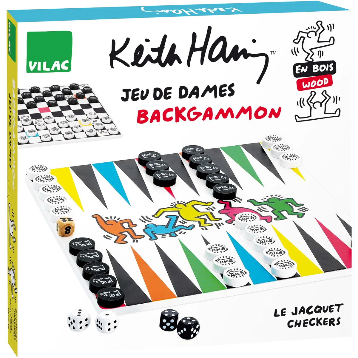 Vilac - Set di signore/Backgammon Keith Haring, 9228, multicolore